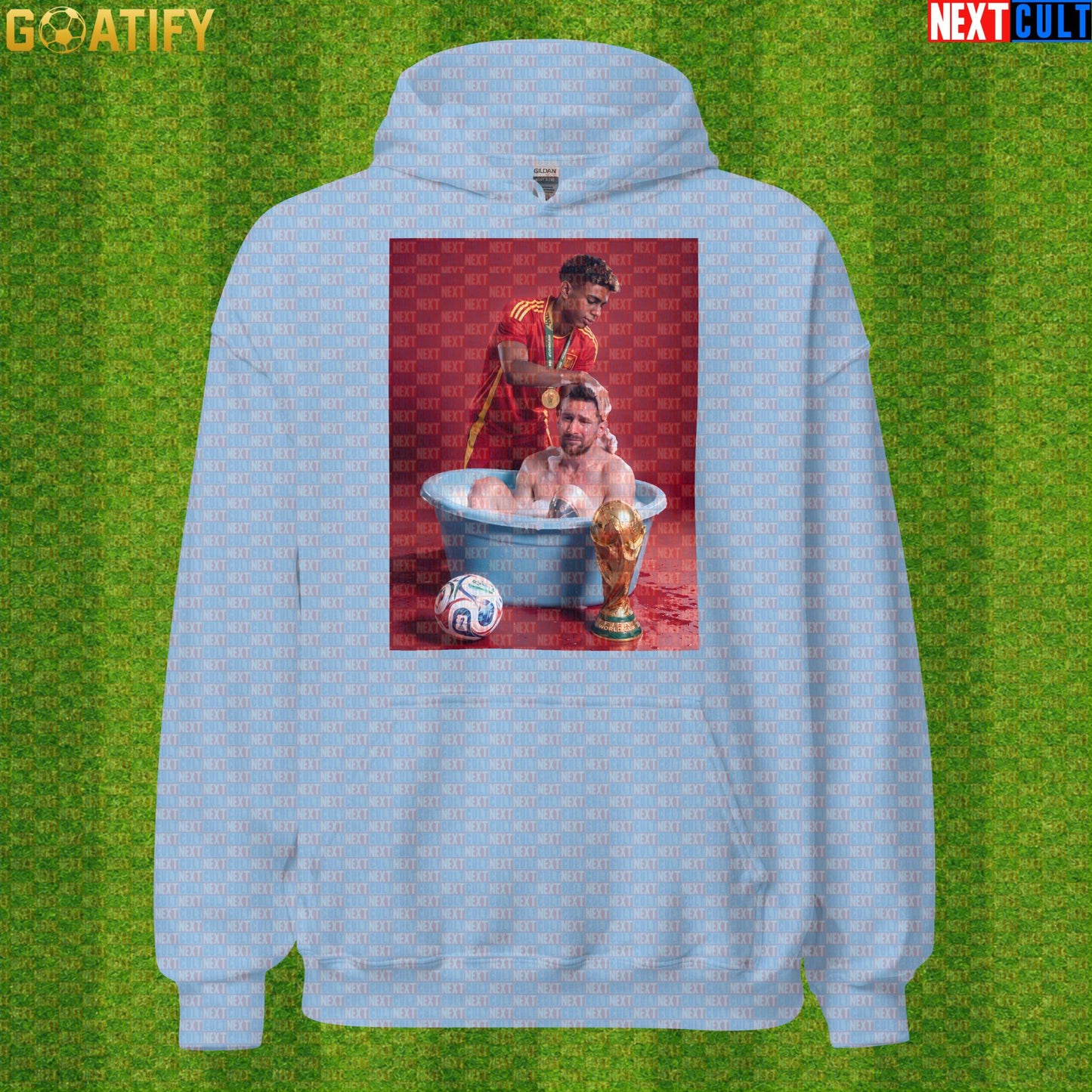 Lamine Yamal Hoodie – Spain vs Argentina Final Parody Pullover for Soccer Meme Fans |  | ["Argentina", "Barcelona", "Football", "Lamine Yamal", "Lionel Messi", "Soccer", "Spain"]