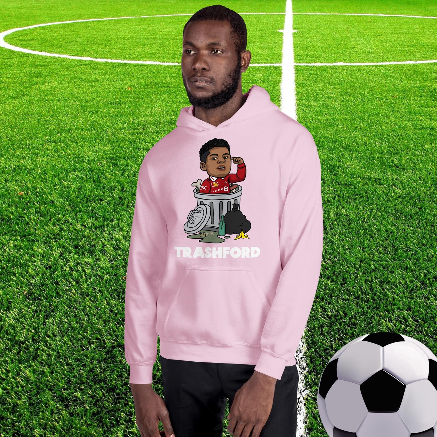 Trashford Marcus Rashford Manchester United Gift Man United Gift Marcus Rashford Unisex Hoodie Light Pink Hoodies Football Manchester United Marcus Rashford Next Cult Brand