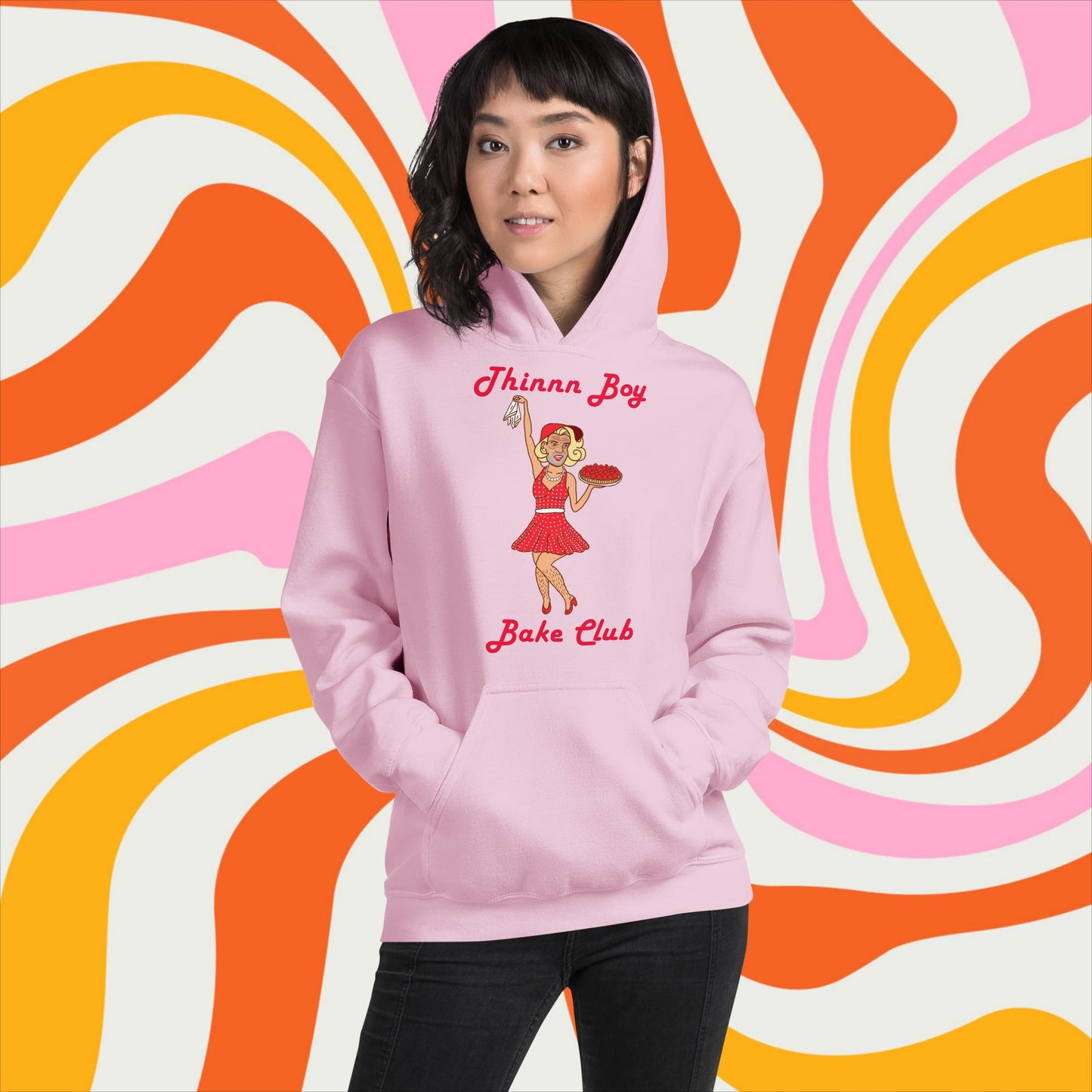 Thinnn Boy Bake Club The Fighter and The Kid TFATK Podcast Comedy 60s retro housewife Bryan Callen Unisex Hoodie Next Cult Brand