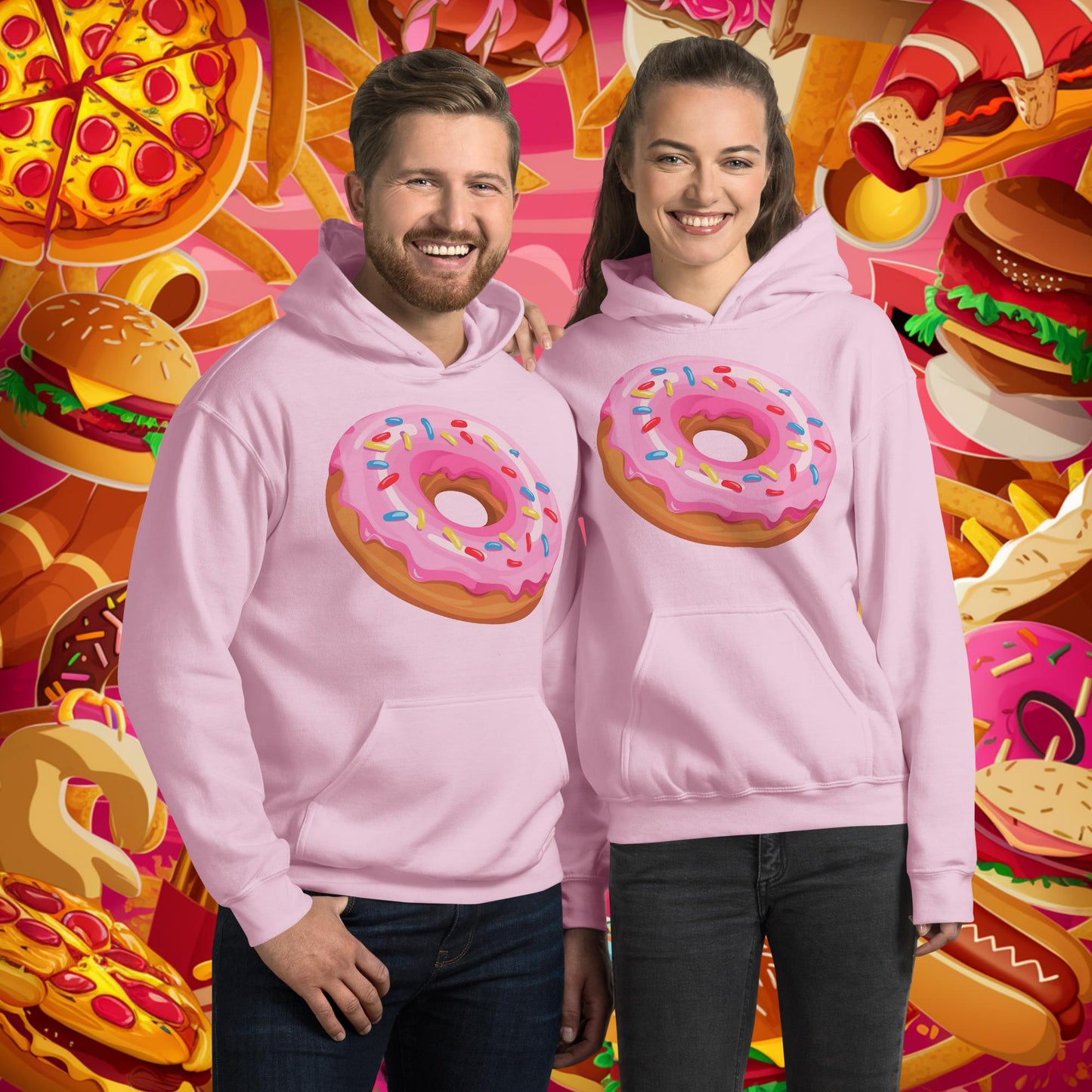 Pink Donut with sprinkles Unisex Hoodie Next Cult Brand