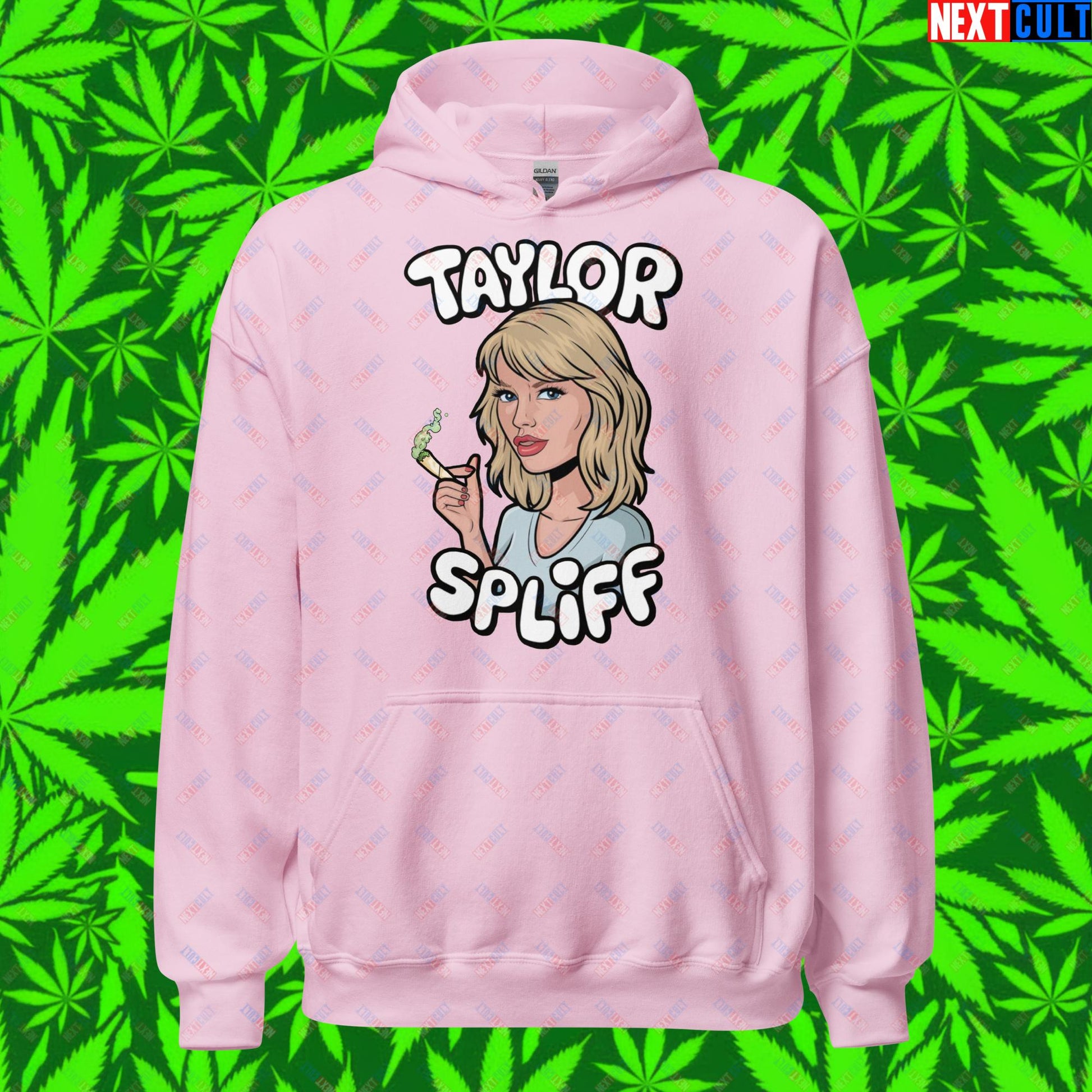 Taylor Spliff Pop Music Star Pothead Stoner Funny Weed Meme Unisex Hoodie Light Pink Hoodies Music Weed Next Cult Brand