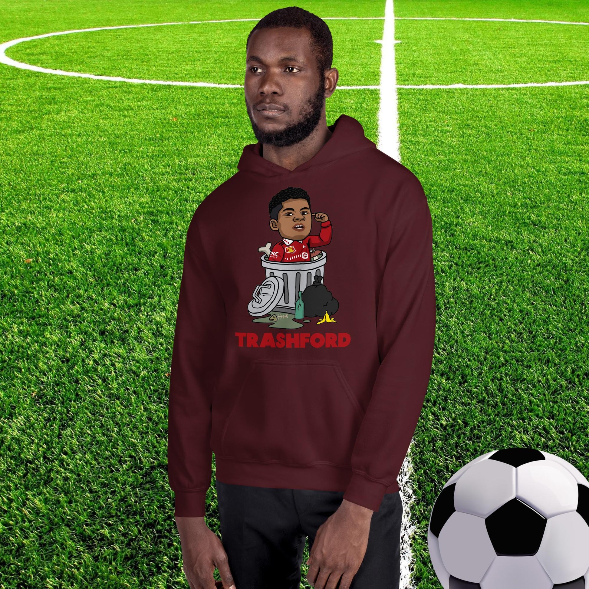 Trashford Marcus Rashford Manchester United Gift Man United Gift Marcus Rashford Unisex Hoodie Maroon Hoodies Football Manchester United Marcus Rashford Next Cult Brand