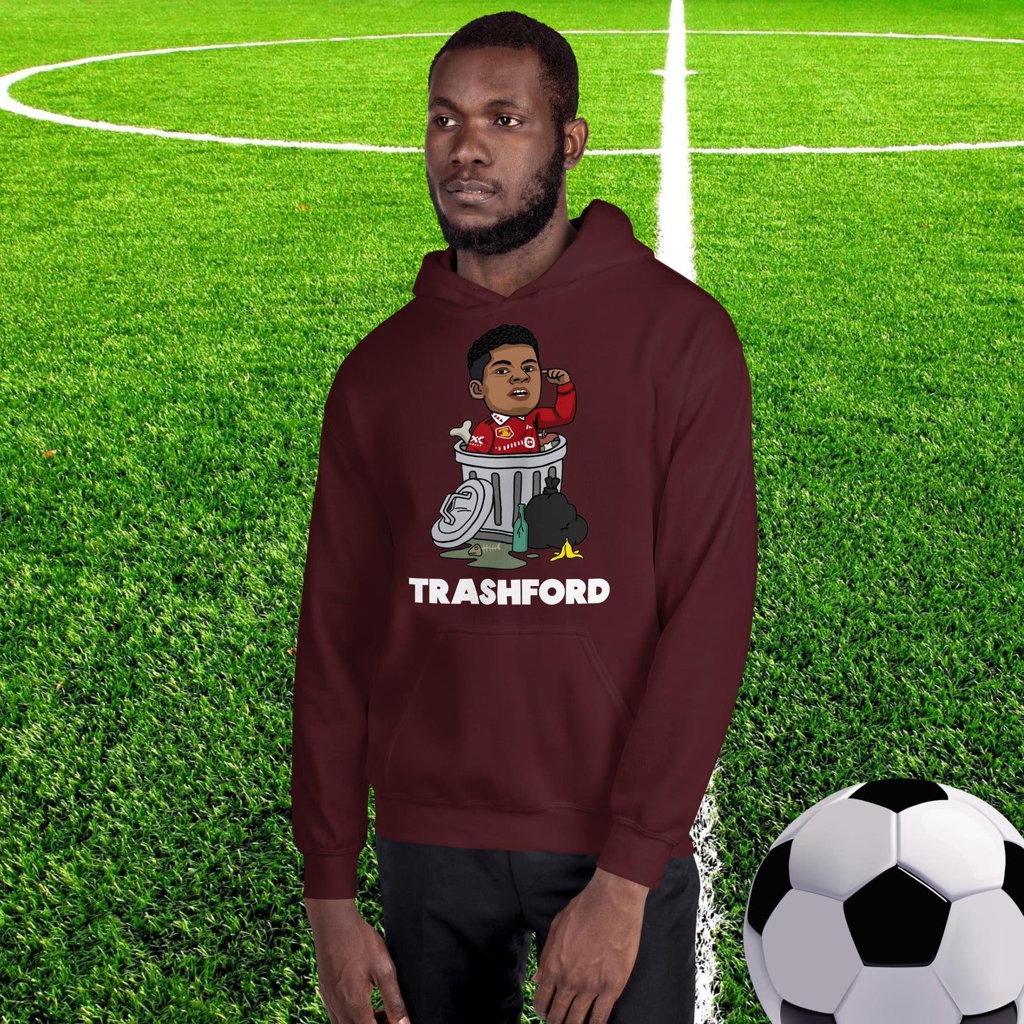 Trashford Marcus Rashford Manchester United Gift Man United Gift Marcus Rashford Unisex Hoodie Maroon Hoodies Football Manchester United Marcus Rashford Next Cult Brand