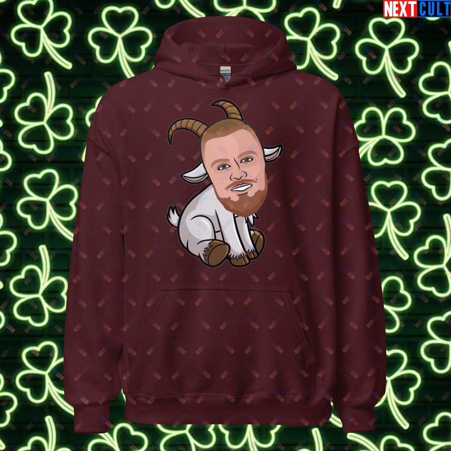 Kristaps Porzingis GOAT Hoodie - Funny Basketball Meme Sweatshirt - Greatest of All Time Pullover for Boston Celtics and Latvia Fans - Perfect Gift for Porzingis Fans Unisex Hoodie Maroon Hoodies Basketball Boston Celtics G.O.A.T. Kristaps Porzingis NBA Next Cult Brand