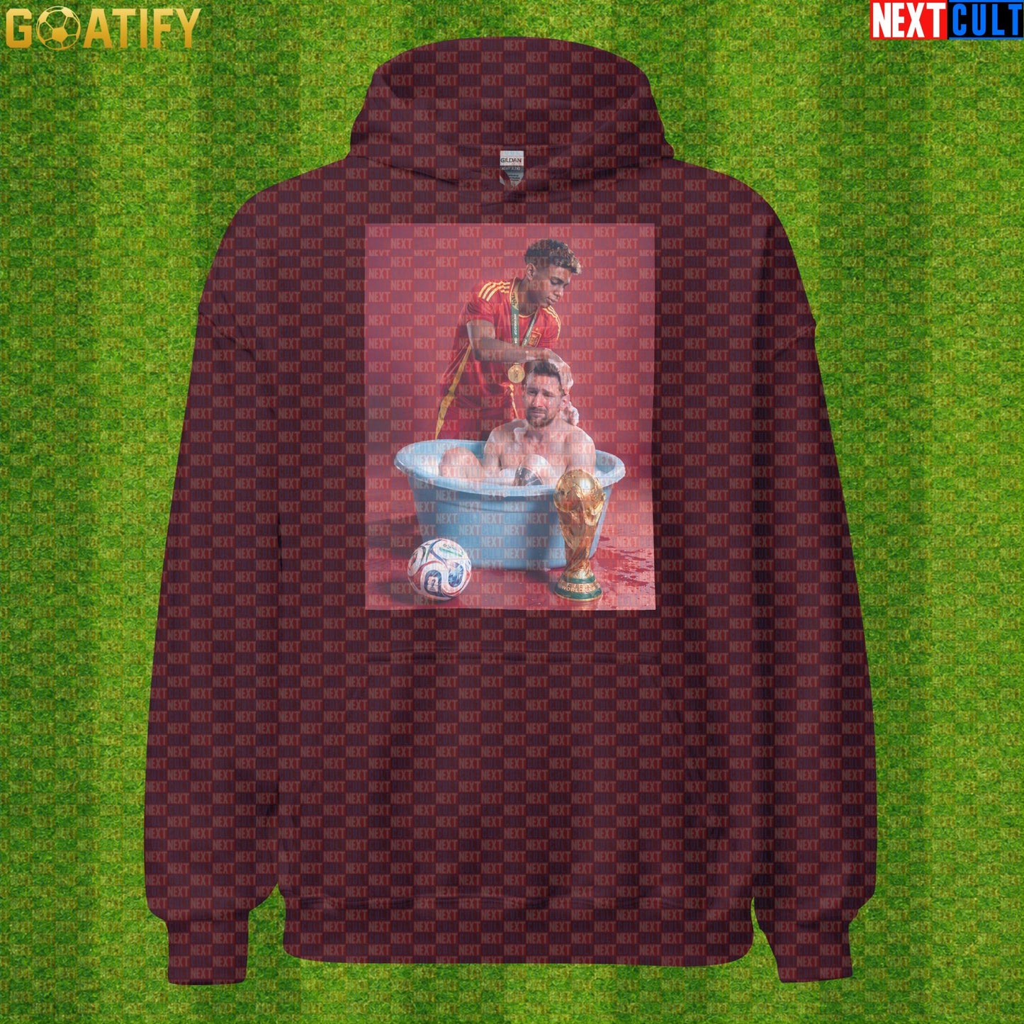 Lamine Yamal Hoodie – Spain vs Argentina Final Parody Pullover for Soccer Meme Fans |  | ["Argentina", "Barcelona", "Football", "Lamine Yamal", "Lionel Messi", "Soccer", "Spain"]