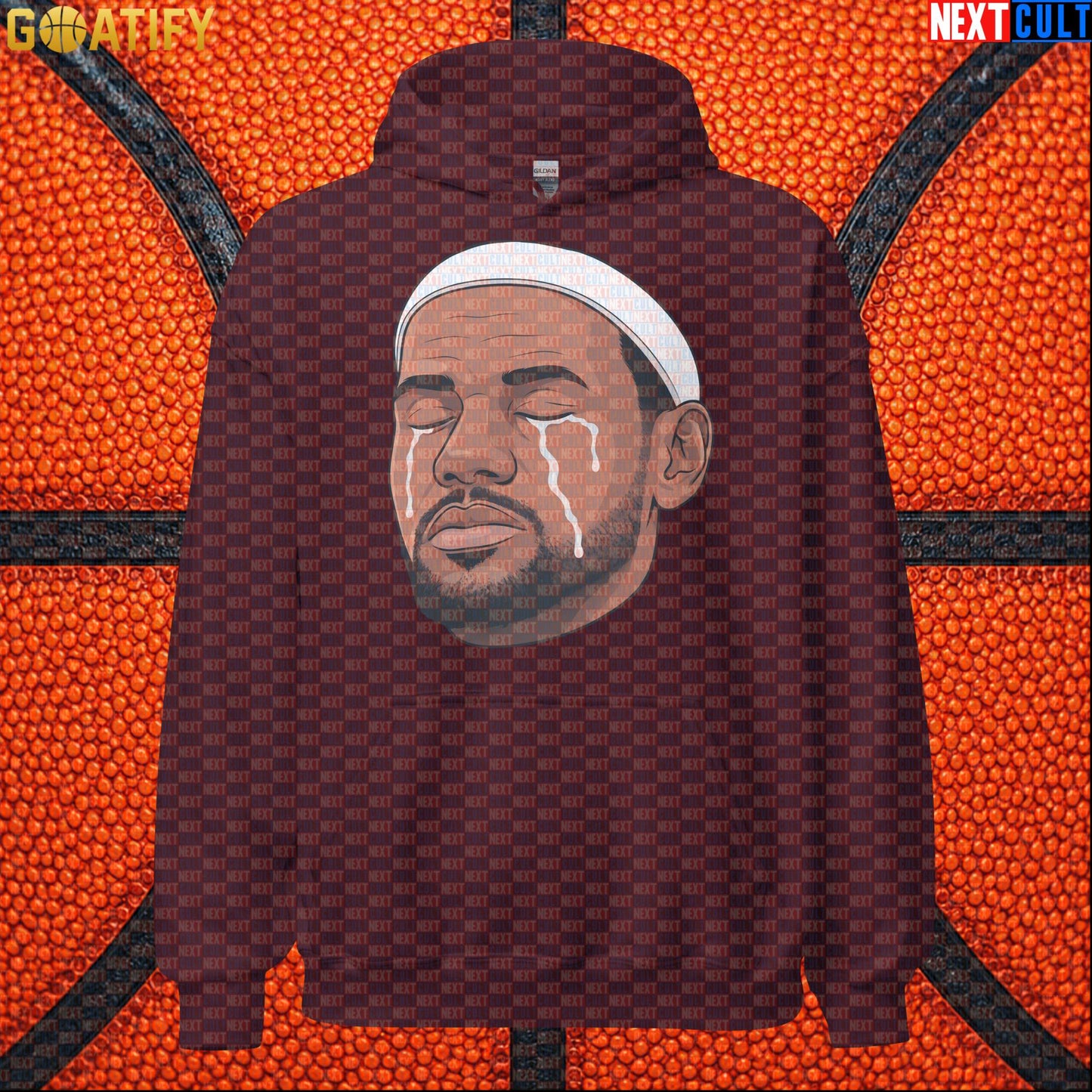 Crying LeBron Meme Hoodie – Emotional NBA Basketball Pullover Game Day Gift for Sports Fans |  | ["Basketball", "LeBron James", "NBA"]