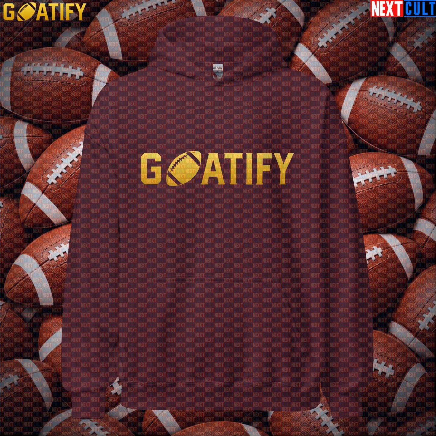 Hoodie GOATIFY Football GOAT Pullover for NFL Fans Greatest of All Time Sports Gift | Hoodies | ["American Football", "NCB", "NFL"]
