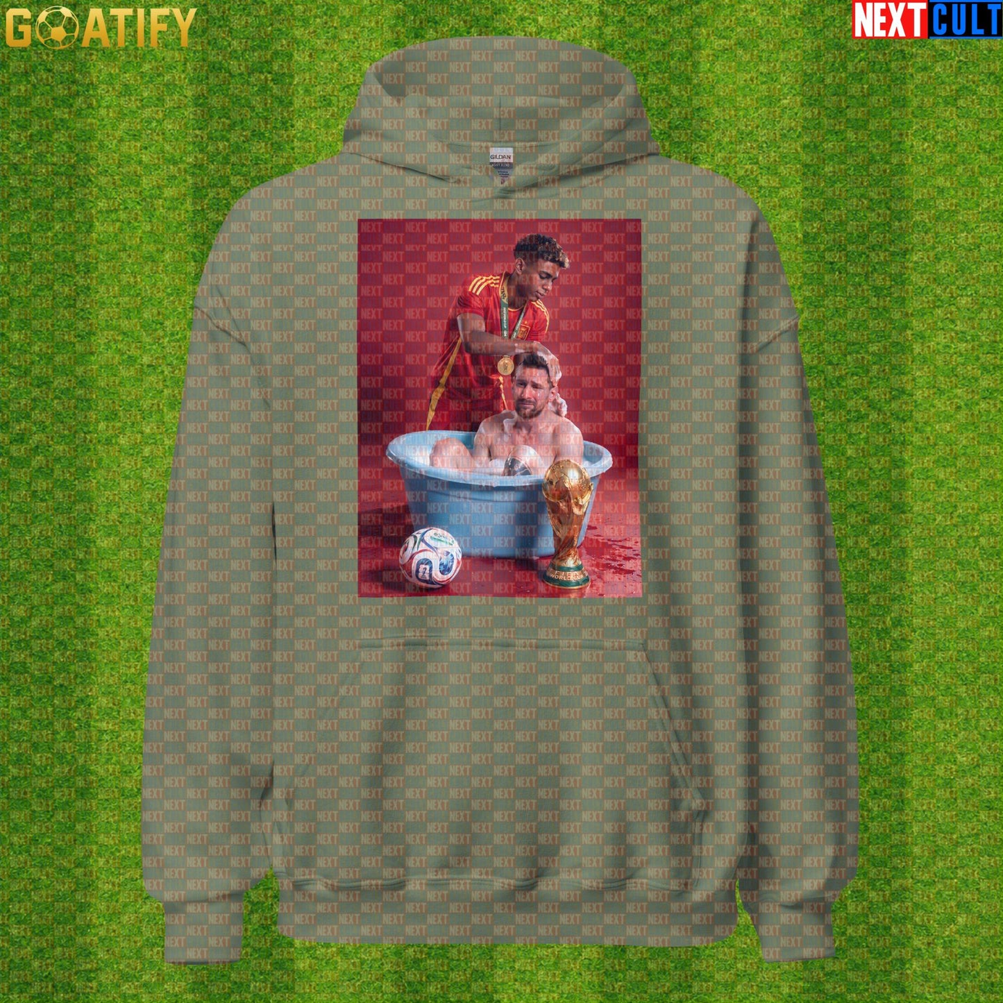 Lamine Yamal Hoodie – Spain vs Argentina Final Parody Pullover for Soccer Meme Fans |  | ["Argentina", "Barcelona", "Football", "Lamine Yamal", "Lionel Messi", "Soccer", "Spain"]