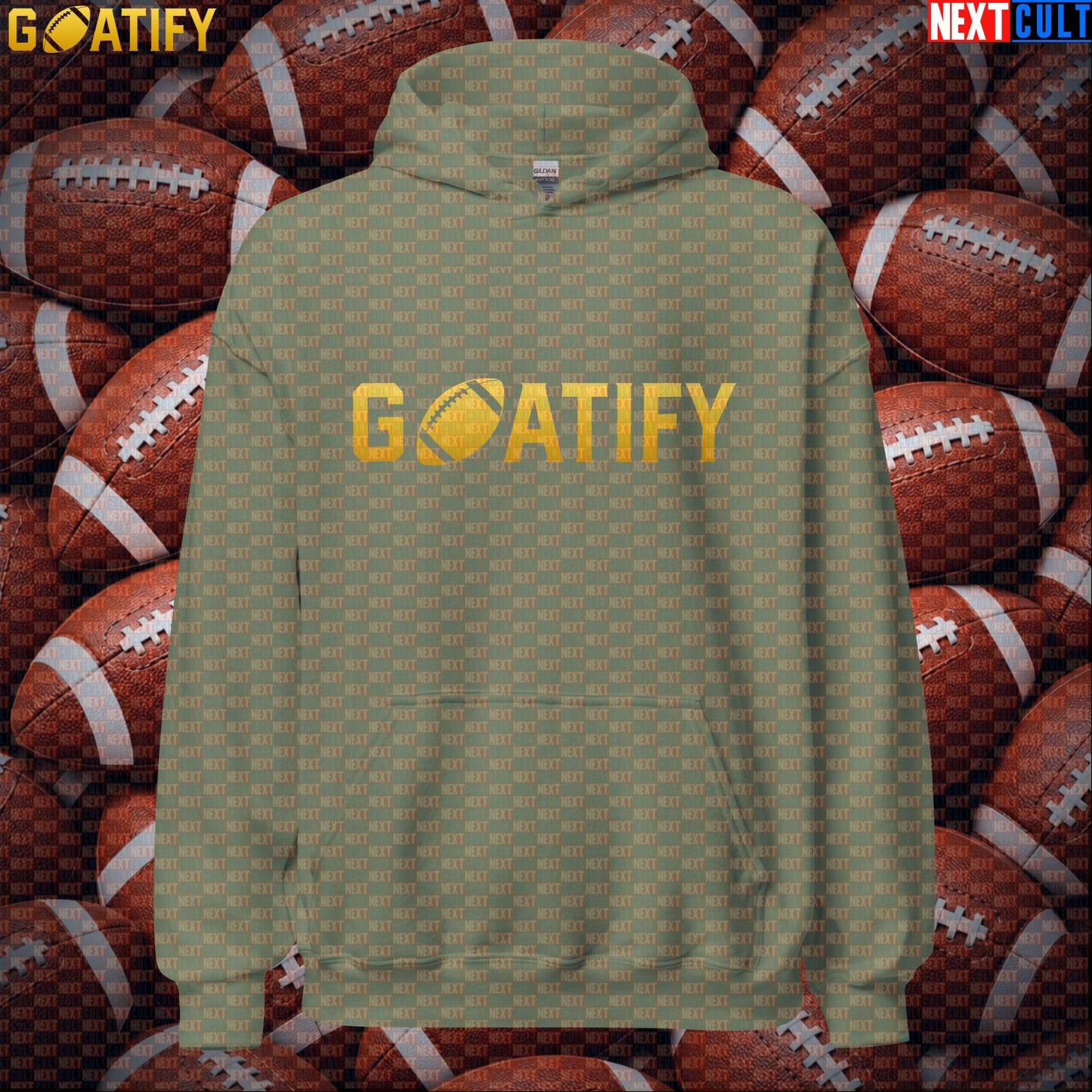 Hoodie GOATIFY Football GOAT Pullover for NFL Fans Greatest of All Time Sports Gift | Hoodies | ["American Football", "NCB", "NFL"]