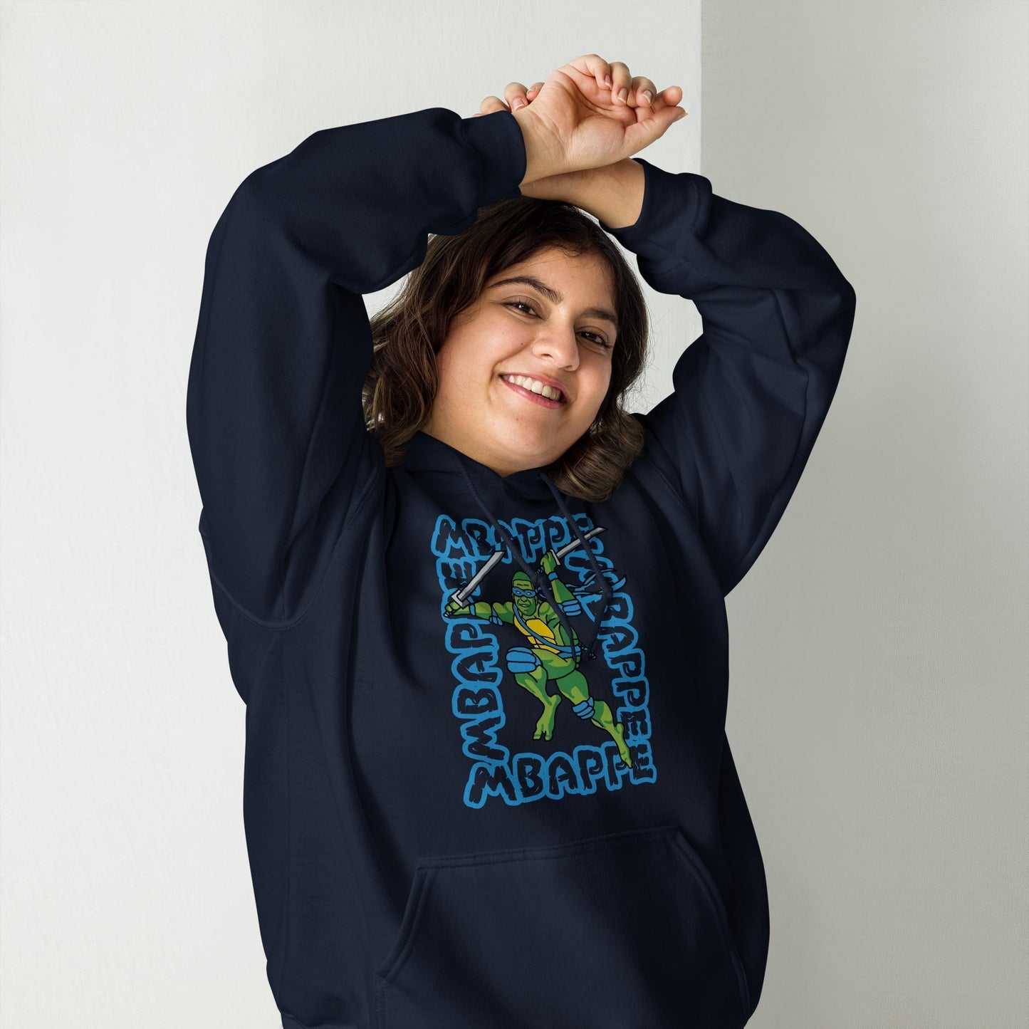 Kylian Mbappe Blue Ninja Turtle Leonardo Unisex Hoodie Next Cult Brand Football, Kylian Mbappe, Leonardo, Ninja Turtles, PSG