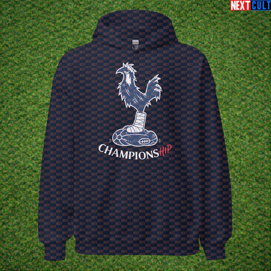 Championship Tottenham Hotspur Parody Hoodie, Funny Spursy Football Pullover for North London Banter Navy Hoodies Next Cult Brand
