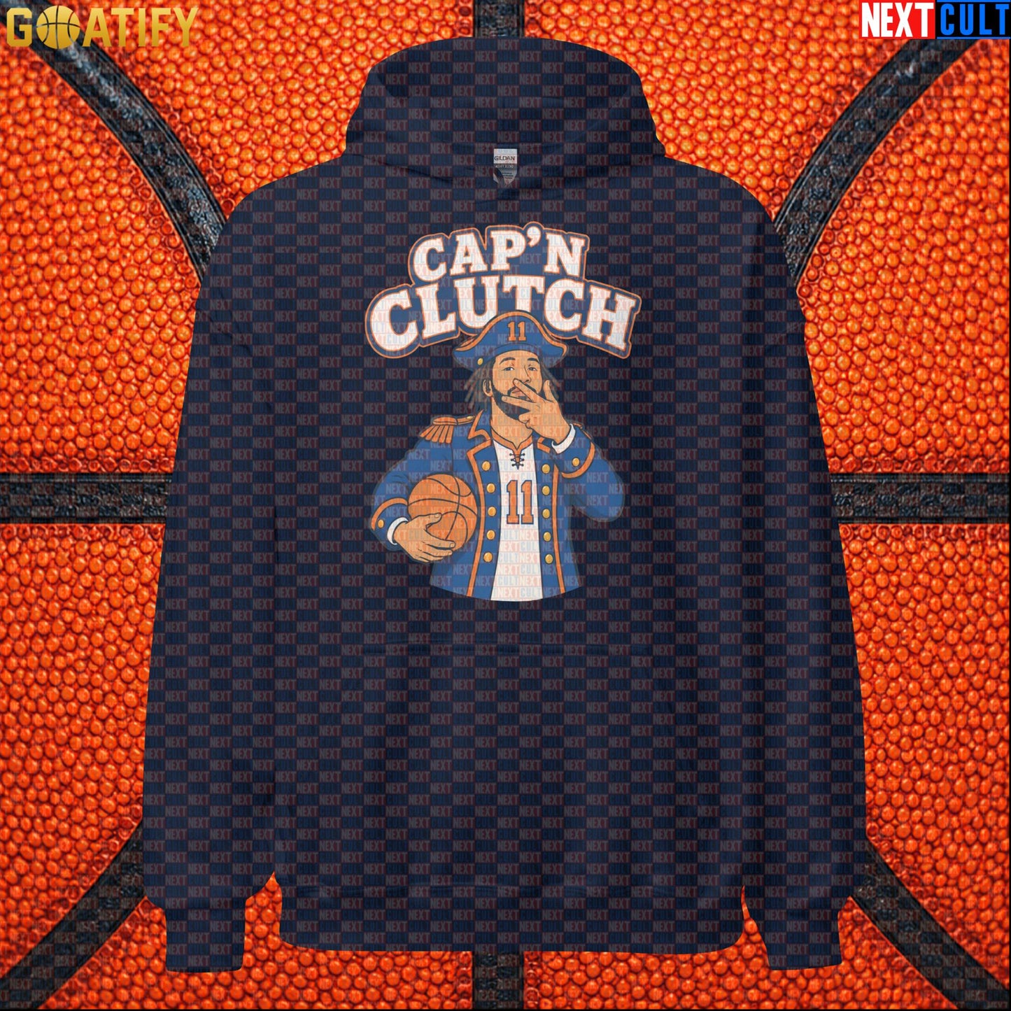 Jalen Brunson Hoodie – Cap’n Clutch Pullover for New York Knicks Fans and NBA Match Days Navy Next Cult Brand