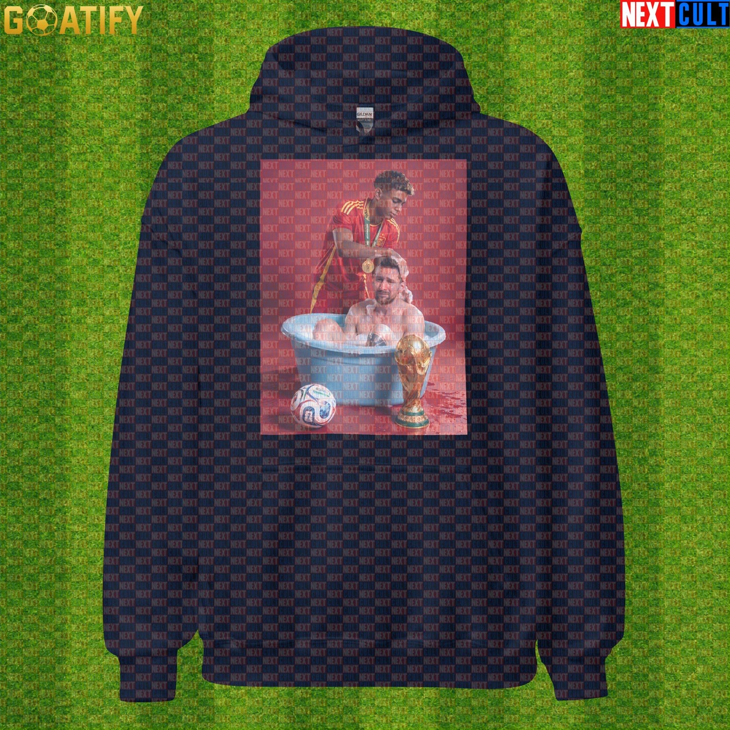 Lamine Yamal Hoodie – Spain vs Argentina Final Parody Pullover for Soccer Meme Fans |  | ["Argentina", "Barcelona", "Football", "Lamine Yamal", "Lionel Messi", "Soccer", "Spain"]