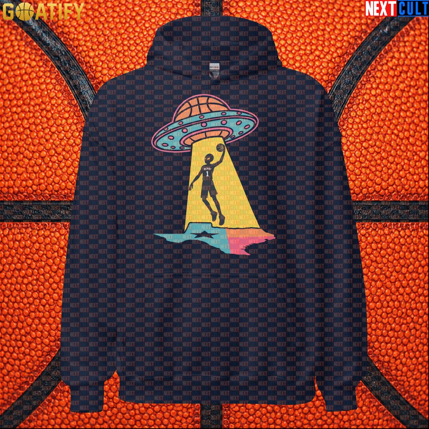Basketball Hoodie Alien Wemby UFO Abduction Graphic for Spurs Fans and NBA Streetwear |  | ["Basketball", "France", "NBA", "San Antonio Spurs", "Victor Wembanyama", "Wemby"]