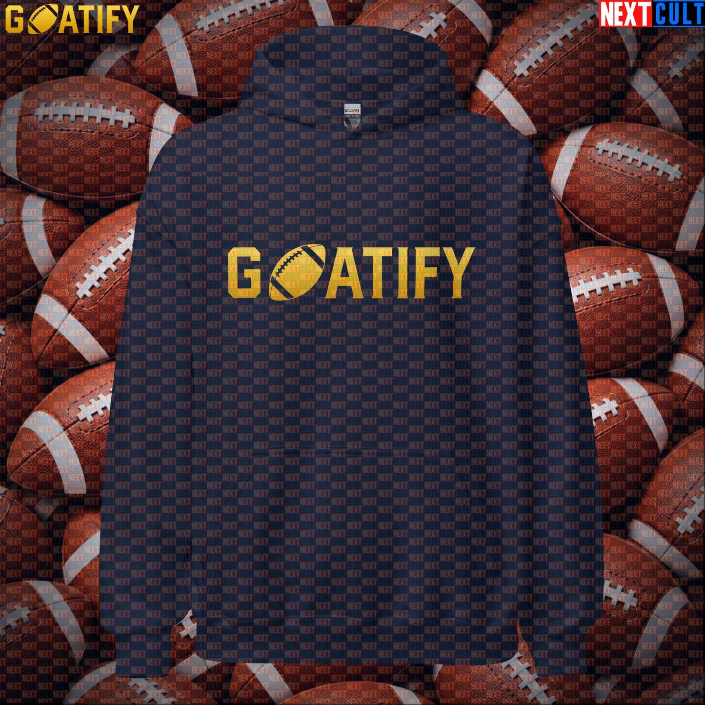 Hoodie GOATIFY Football GOAT Pullover for NFL Fans Greatest of All Time Sports Gift | Hoodies | ["American Football", "NCB", "NFL"]