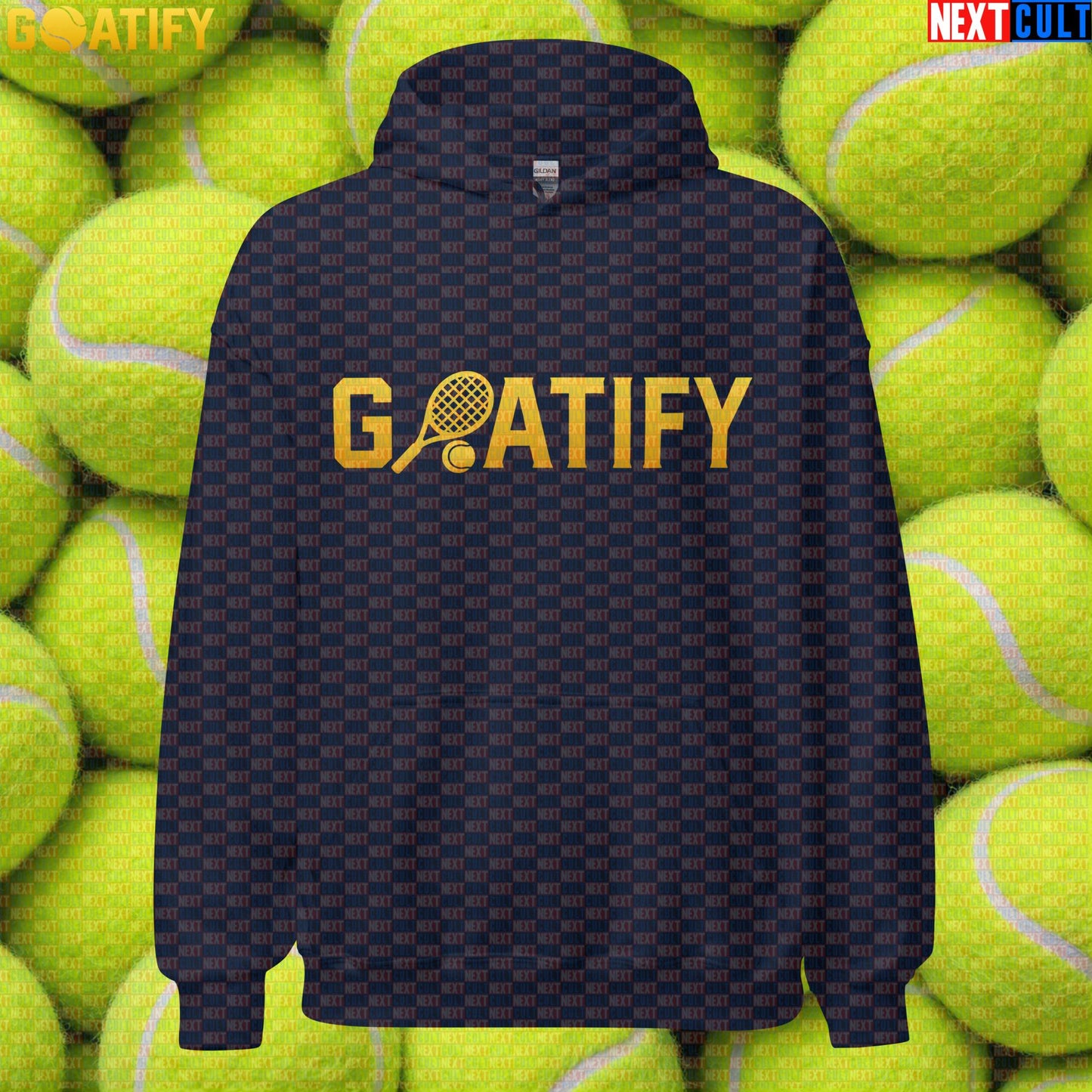 Tennis GOAT Hoodie Golden Racket & Ball Pullover for Players, Fans & Gifts | GOATIFY | Hoodies | ["NCB", "Tennis"]