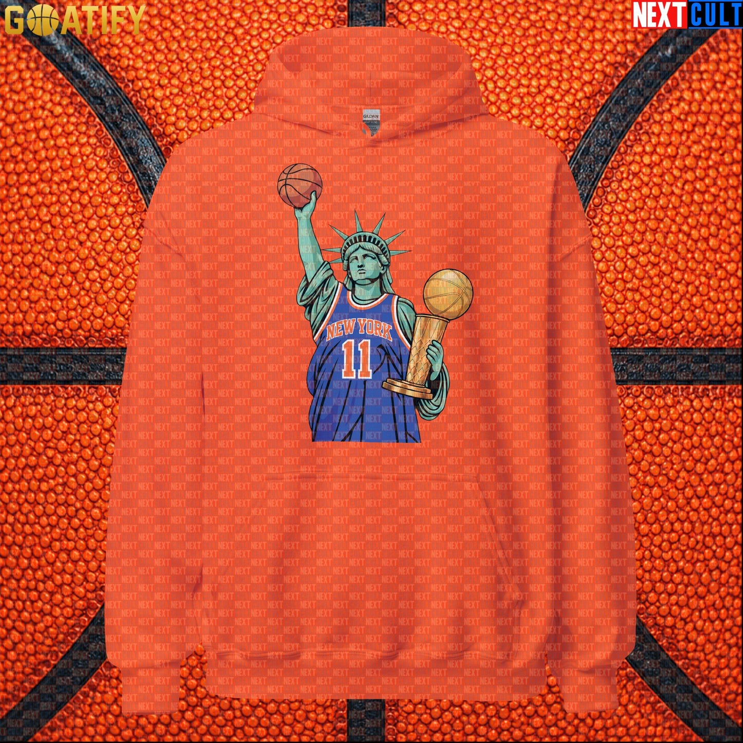 New York Knicks Hoodie – Reigning NBA Champions Pullover for New York Basketball Fans Orange Next Cult Brand
