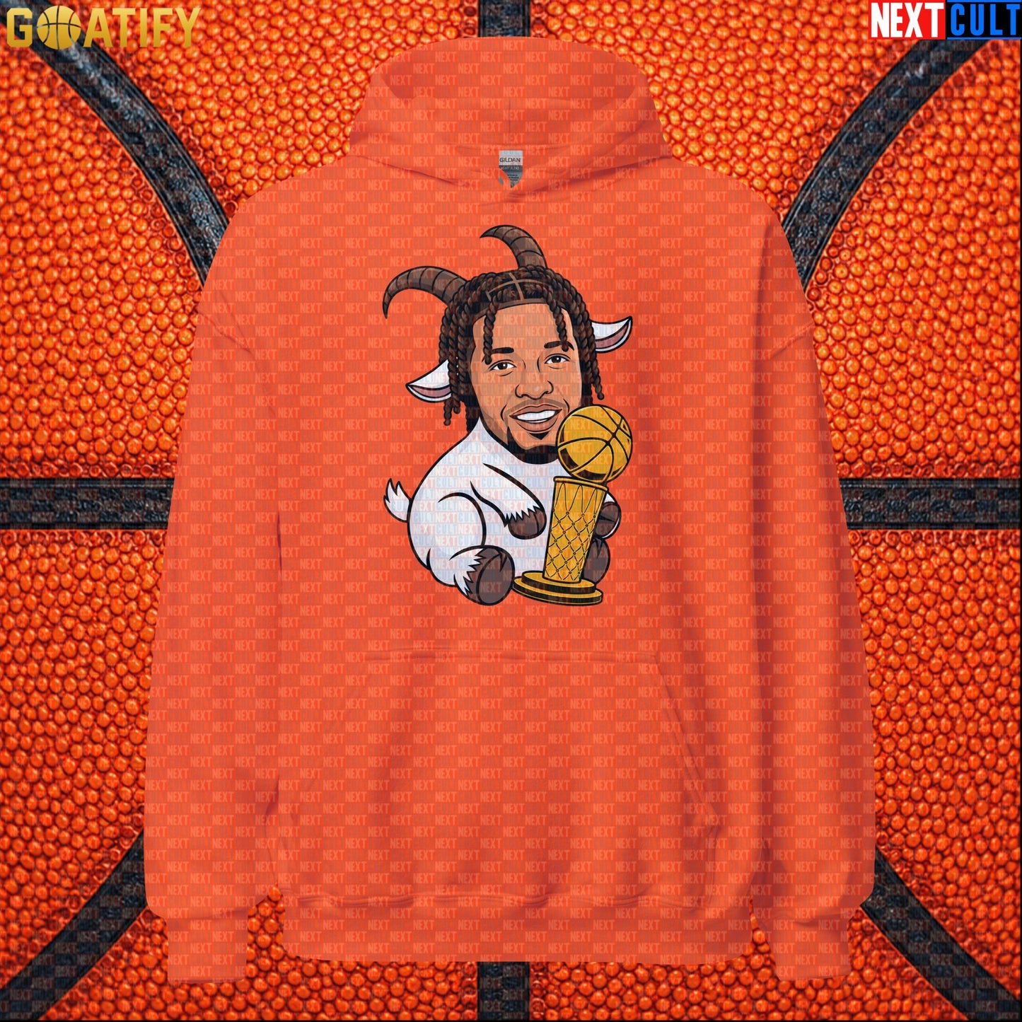 Jalen Brunson Hoodie – NBA Champion GOAT Pullover for New York Basketball Supporters Orange Next Cult Brand