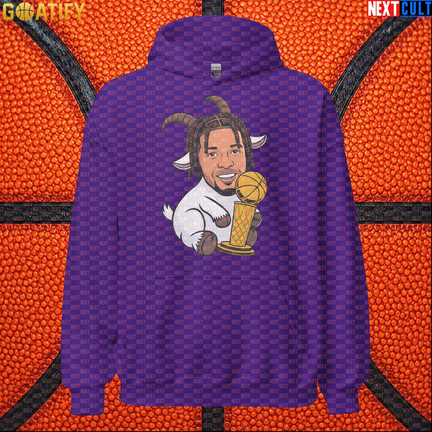 Jalen Brunson Hoodie – NBA Champion GOAT Pullover for New York Basketball Supporters Purple Next Cult Brand