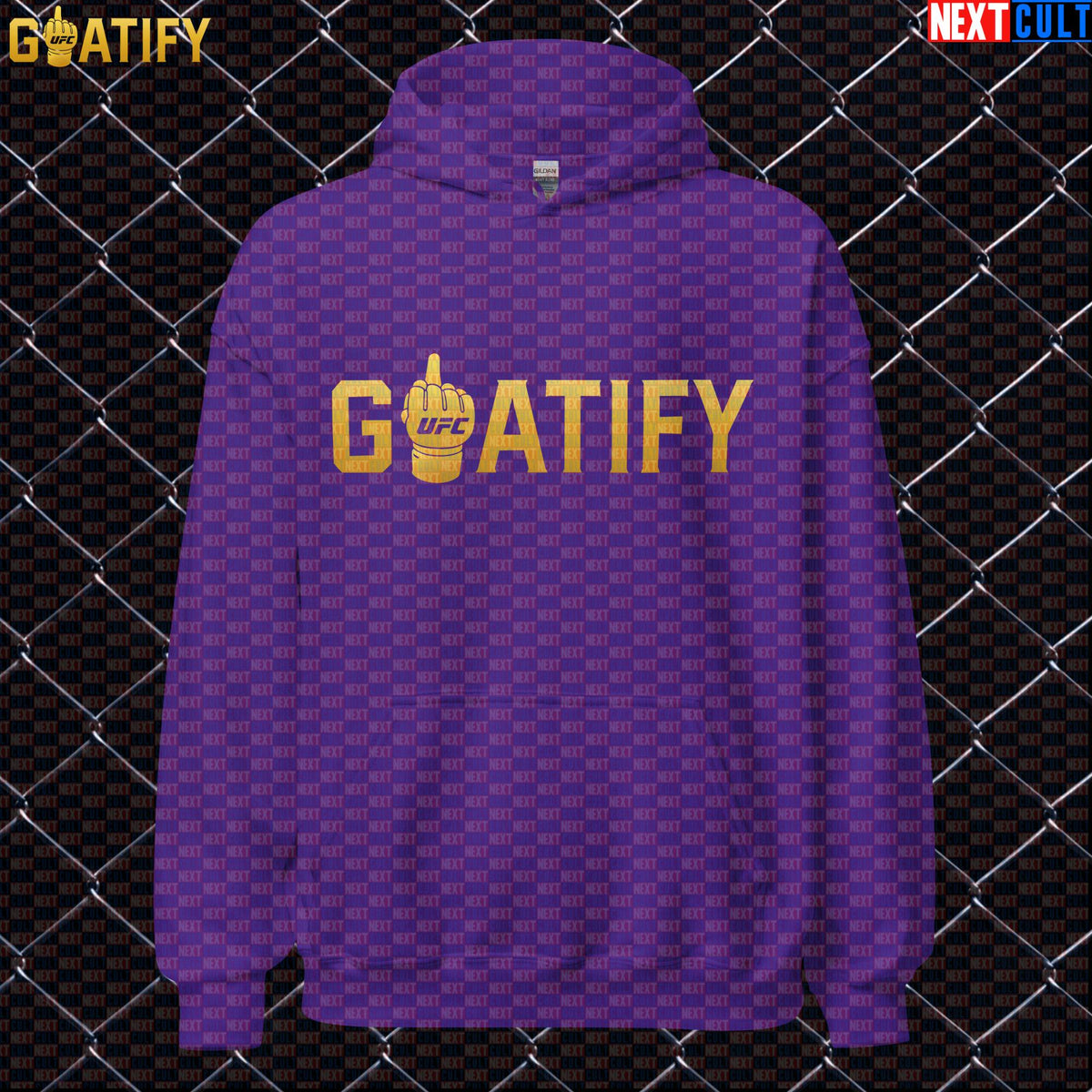 UFC GOAT Hoodie Gold Middle Finger Fight Pullover for MMA Fans & Jiu Jitsu Gifts | GOATIFY | Hoodies | ["Martial Arts", "MMA", "NCB", "UFC"]