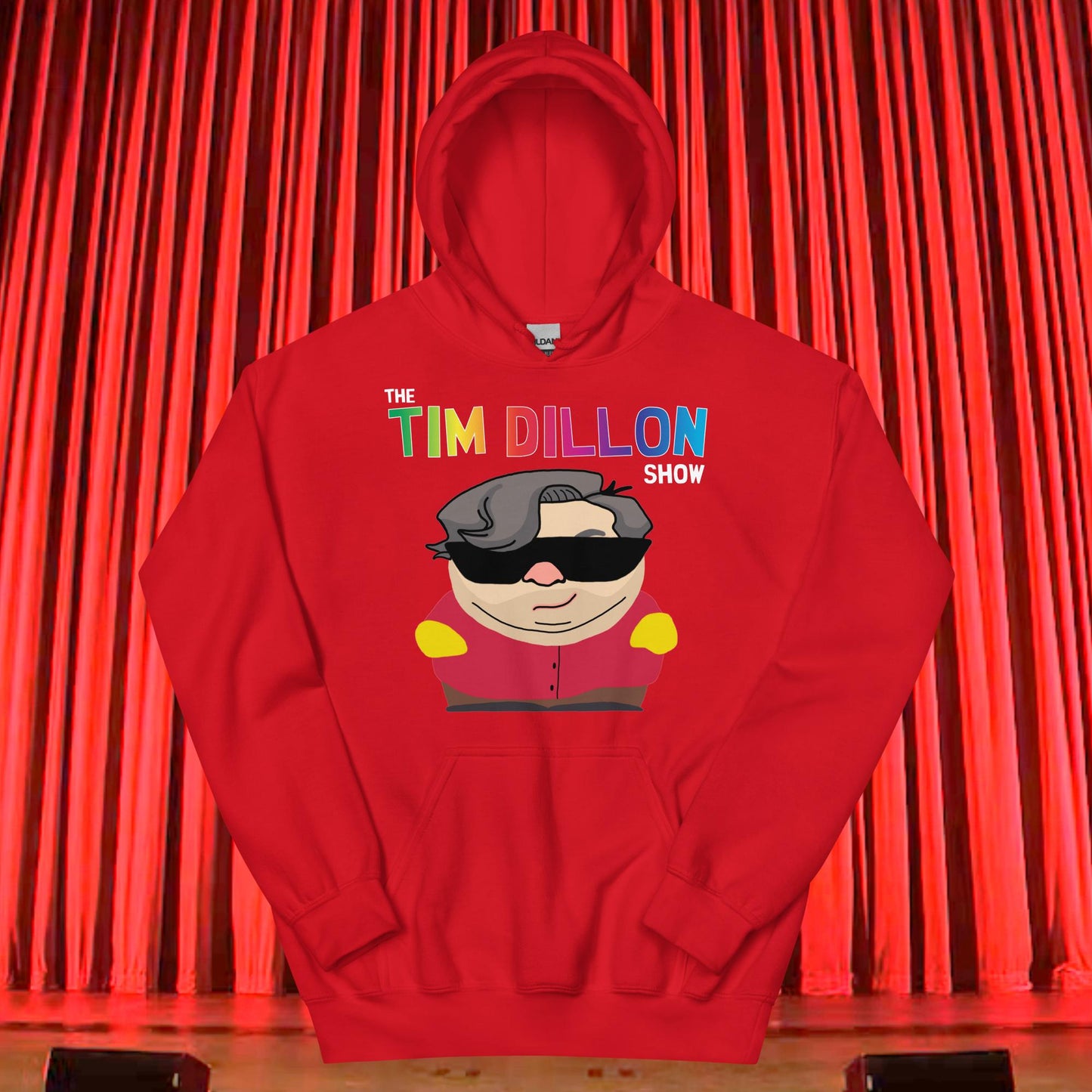 Tim Dillon Cartman, Southpark, The Tim Dillon Show, Tim Dillon Podcast, Tim Dillon Merch, Tim Dillon Unisex Hoodie Next Cult Brand Podcasts, Stand-up Comedy, Tim Dillon