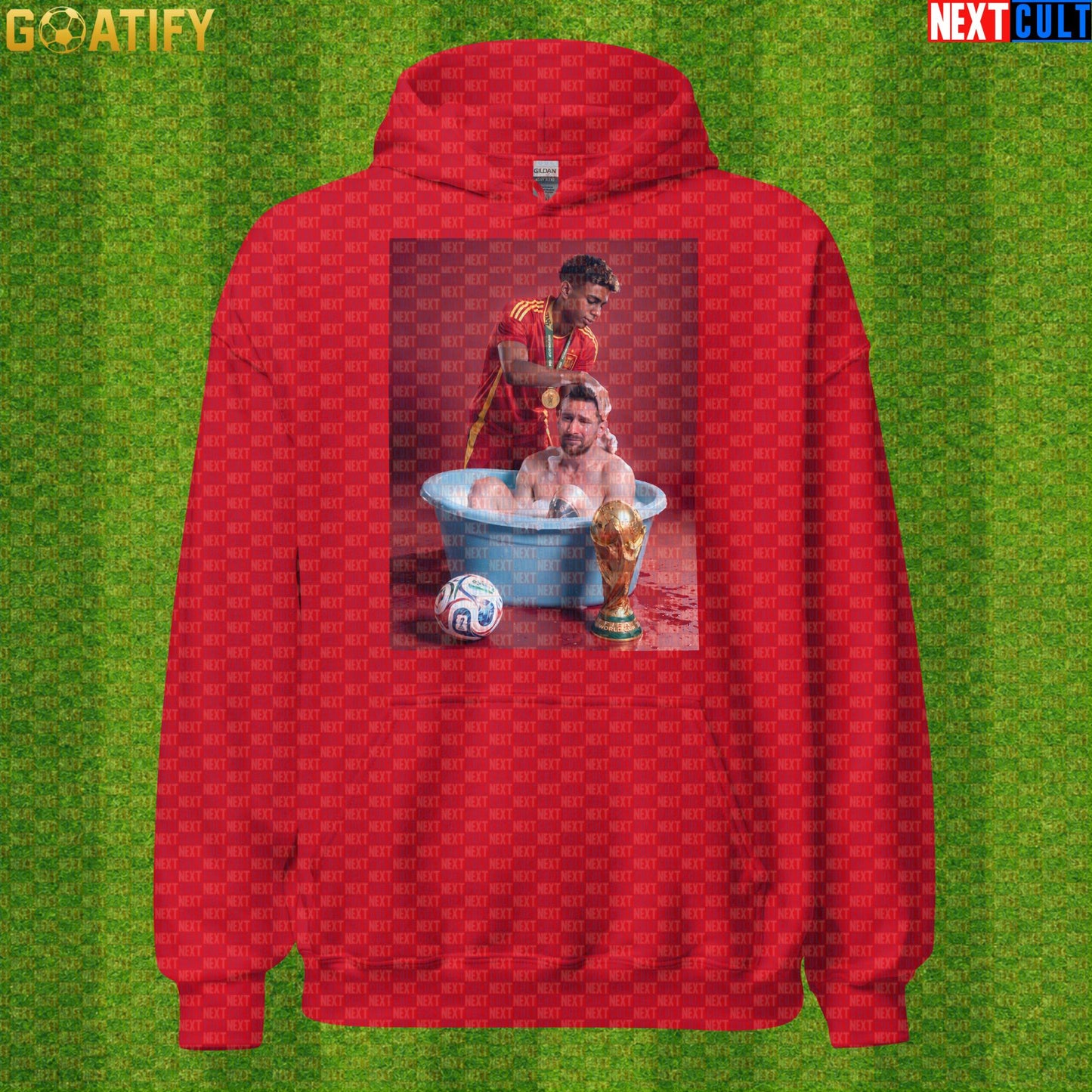 Lamine Yamal Hoodie – Spain vs Argentina Final Parody Pullover for Soccer Meme Fans |  | ["Argentina", "Barcelona", "Football", "Lamine Yamal", "Lionel Messi", "Soccer", "Spain"]