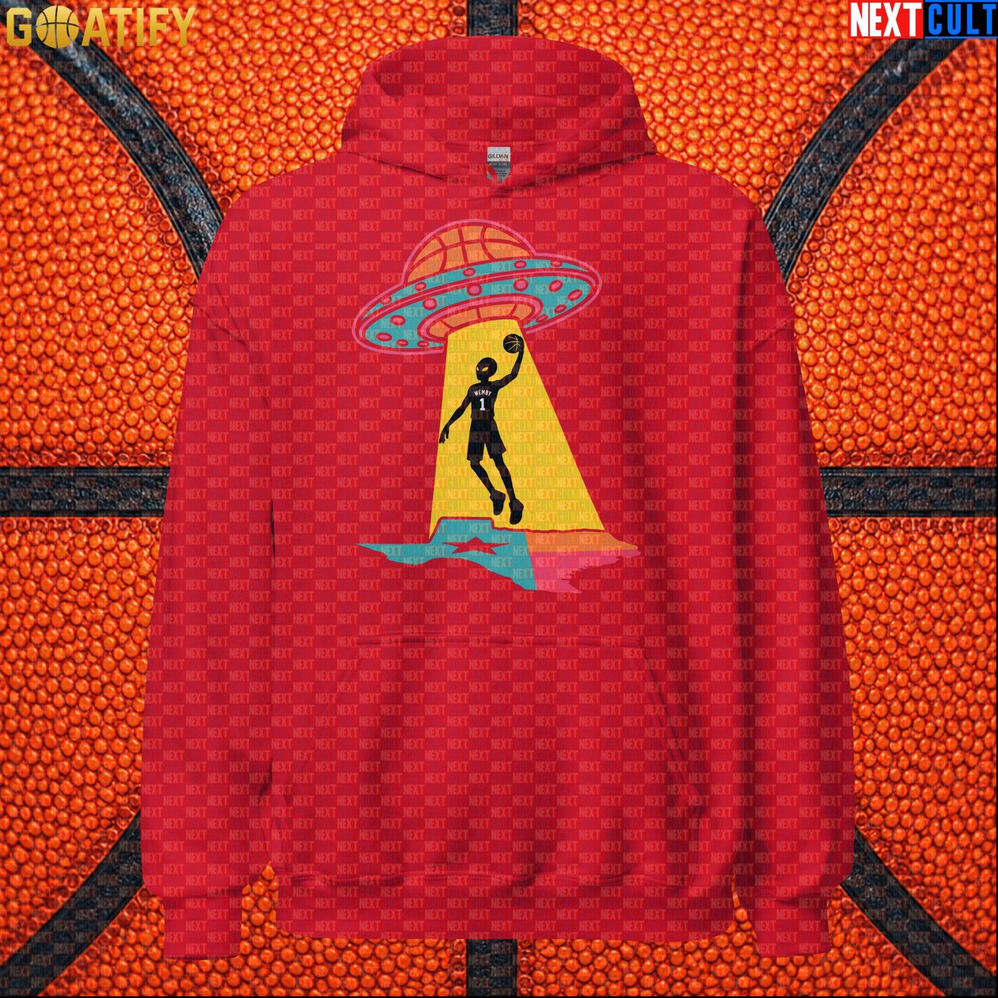 Basketball Hoodie Alien Wemby UFO Abduction Graphic for Spurs Fans and NBA Streetwear |  | ["Basketball", "France", "NBA", "San Antonio Spurs", "Victor Wembanyama", "Wemby"]