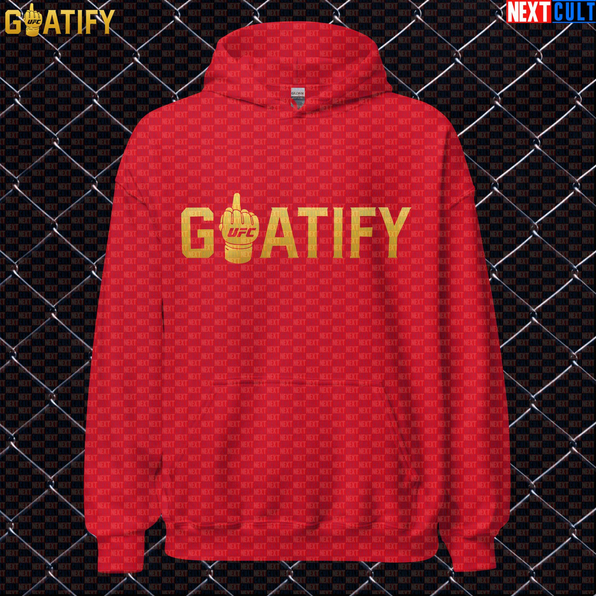 UFC GOAT Hoodie Gold Middle Finger Fight Pullover for MMA Fans & Jiu Jitsu Gifts | GOATIFY | Hoodies | ["Martial Arts", "MMA", "NCB", "UFC"]
