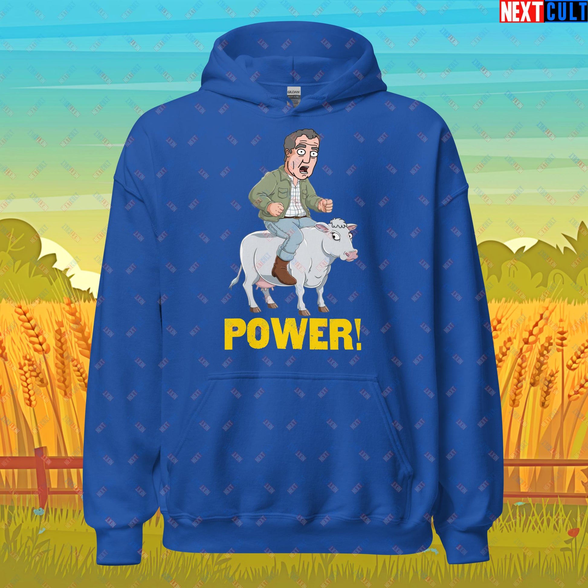 Speed and Power Pepper Cow Jeremy Clarkson's Farm Diddly Squat Grand Tour Top Gear Funny Meme Cartoon Unisex Hoodie Royal Hoodies Clarkson's Farm Grand Tour Jeremy Clarkson Top Gear TV Shows Next Cult Brand