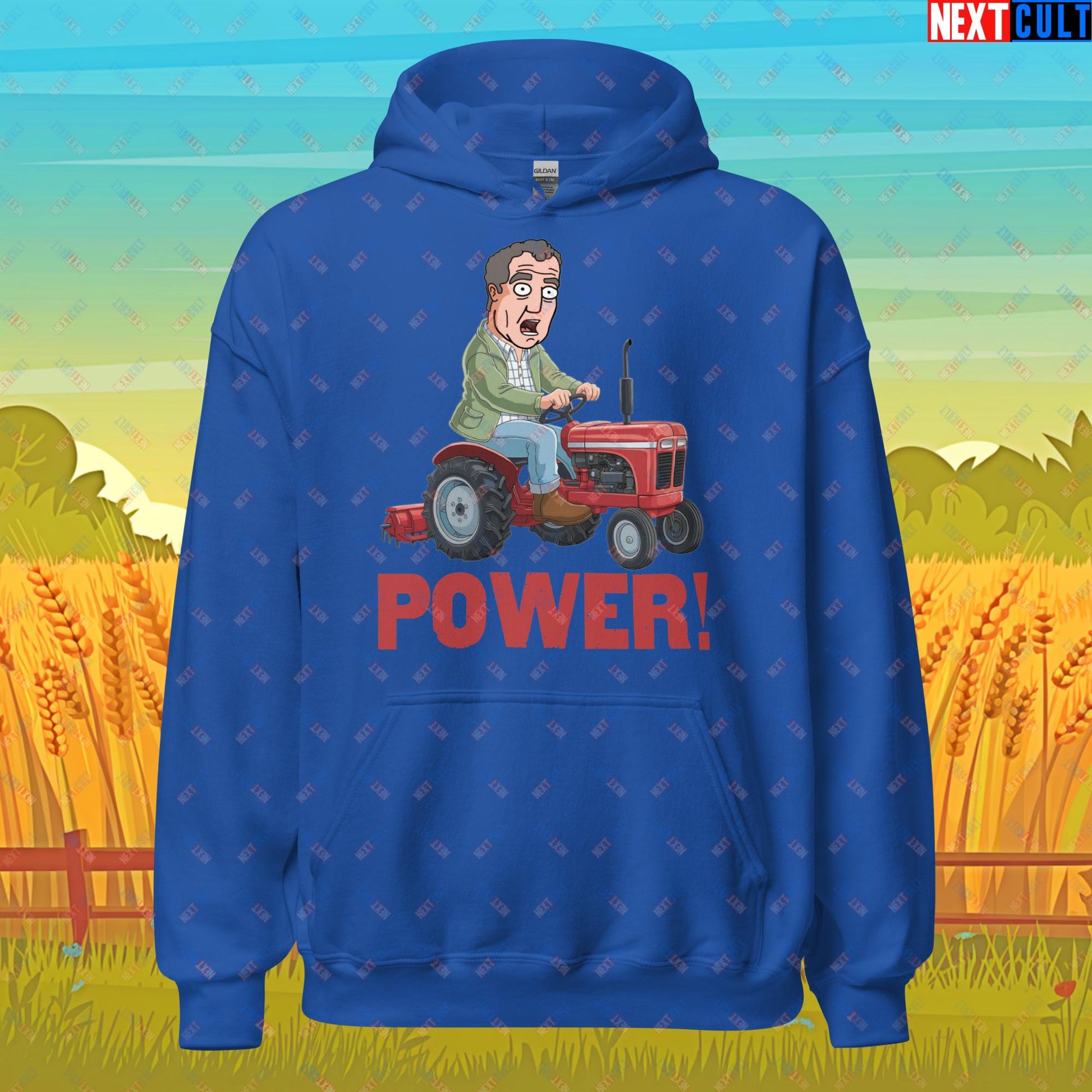 Speed and Power Tractor Jeremy Clarkson's Farm Diddly Squat Grand Tour Top Gear Funny Meme Cartoon Unisex Hoodie Royal Hoodies Clarkson's Farm Grand Tour Jeremy Clarkson Top Gear TV Shows Next Cult Brand