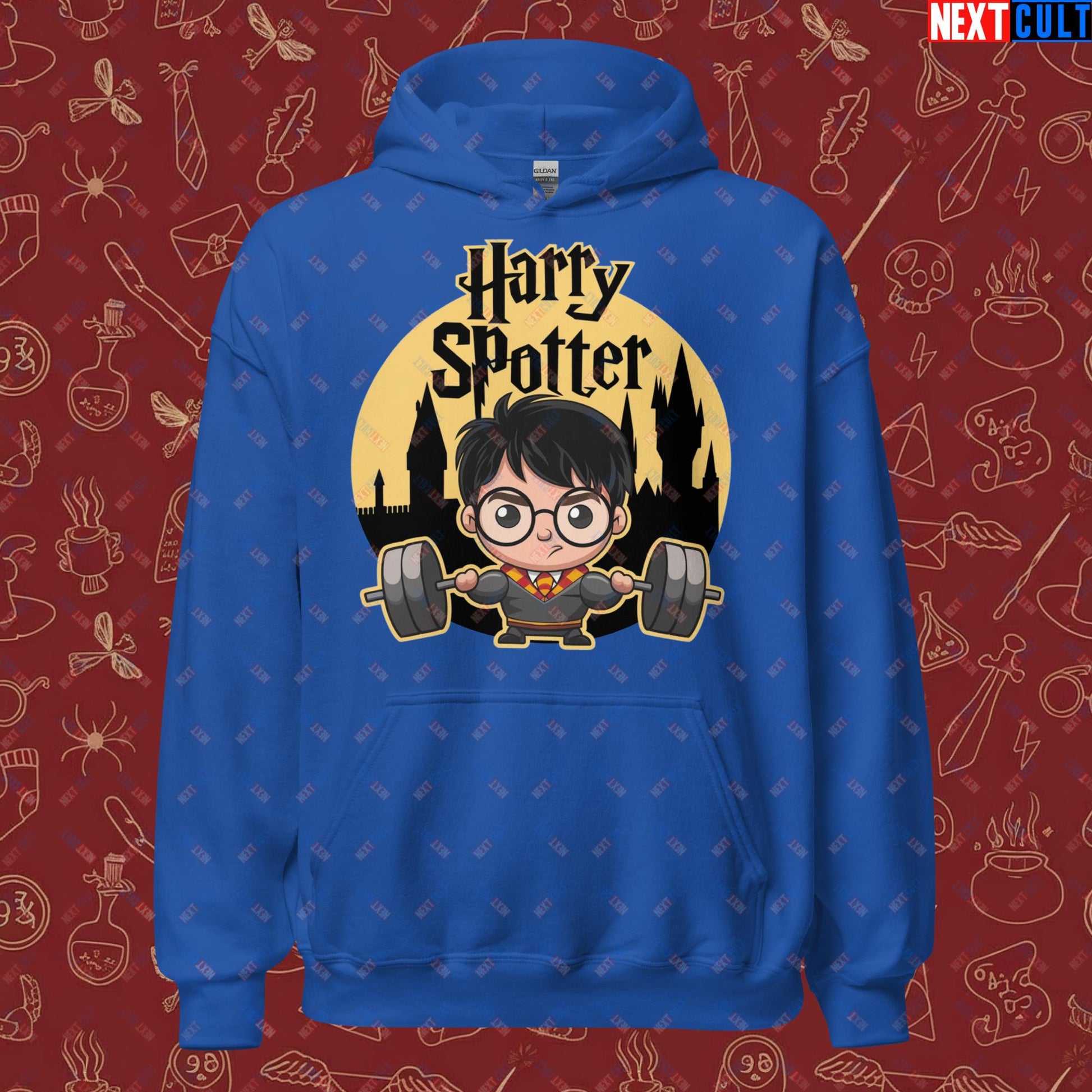 Harry Spotter Funny Gym Meme Weightlifting Bodybuilding Fitness Workout Unisex Hoodie Royal Hoodies Fitness Gym Workout Next Cult Brand