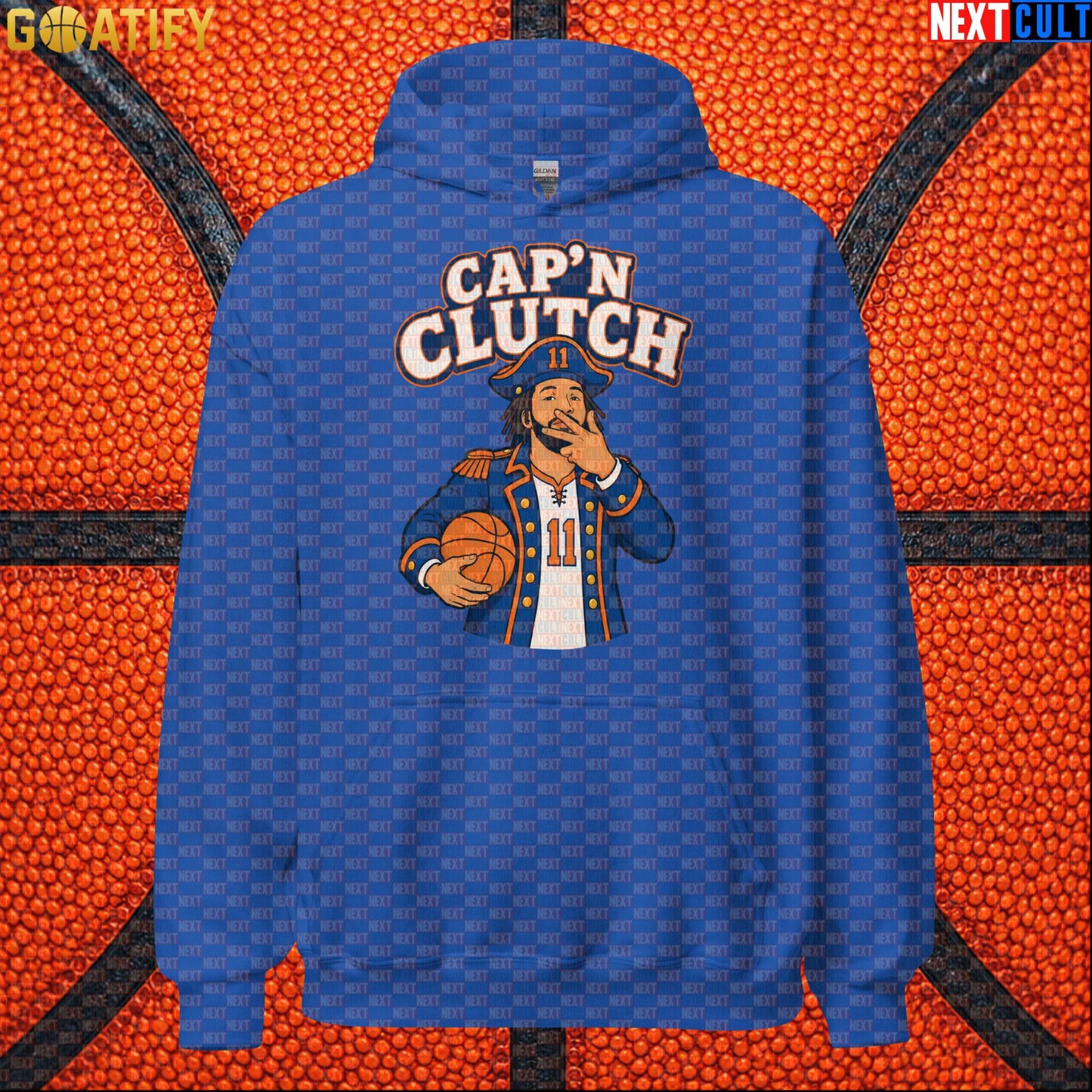 Jalen Brunson Hoodie – Cap’n Clutch Pullover for New York Knicks Fans and NBA Match Days Royal Next Cult Brand
