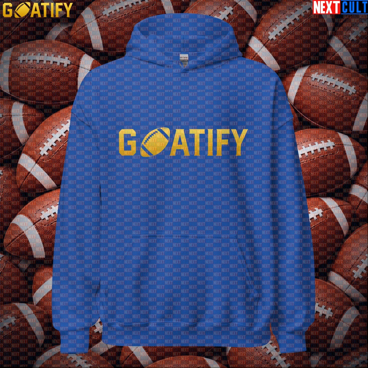 Hoodie GOATIFY Football GOAT Pullover for NFL Fans Greatest of All Time Sports Gift | Hoodies | ["American Football", "NCB", "NFL"]
