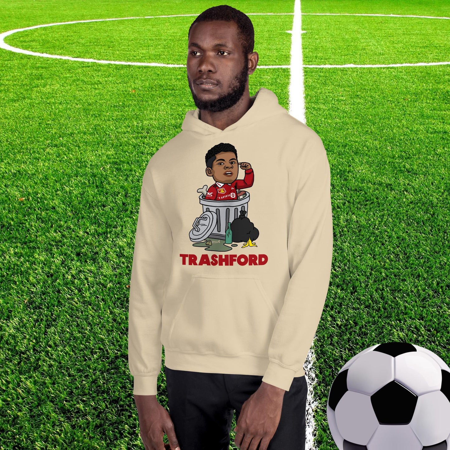 Trashford Marcus Rashford Manchester United Gift Man United Gift Marcus Rashford Unisex Hoodie Sand Hoodies Football Manchester United Marcus Rashford Next Cult Brand