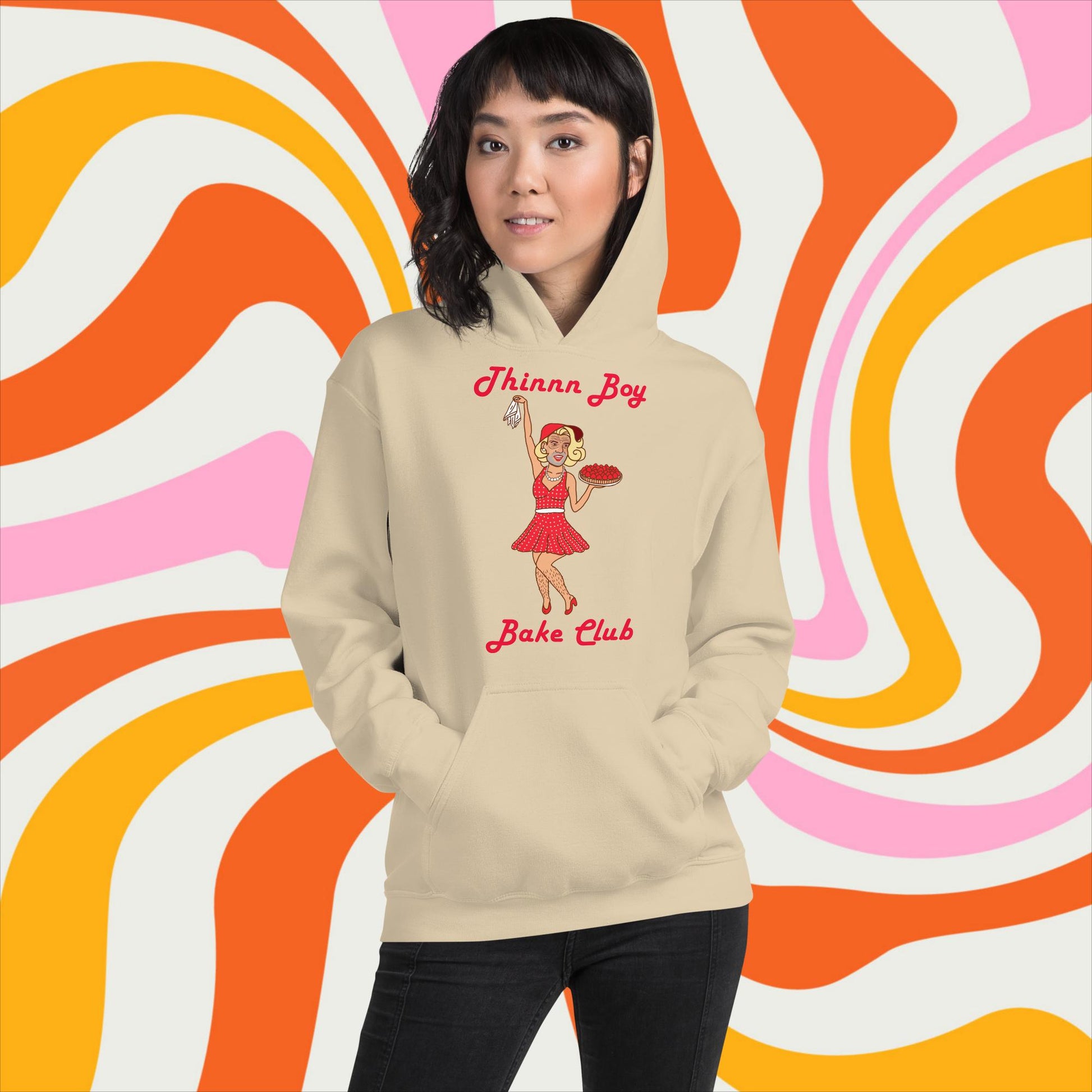 Thinnn Boy Bake Club The Fighter and The Kid TFATK Podcast Comedy 60s retro housewife Bryan Callen Unisex Hoodie Next Cult Brand