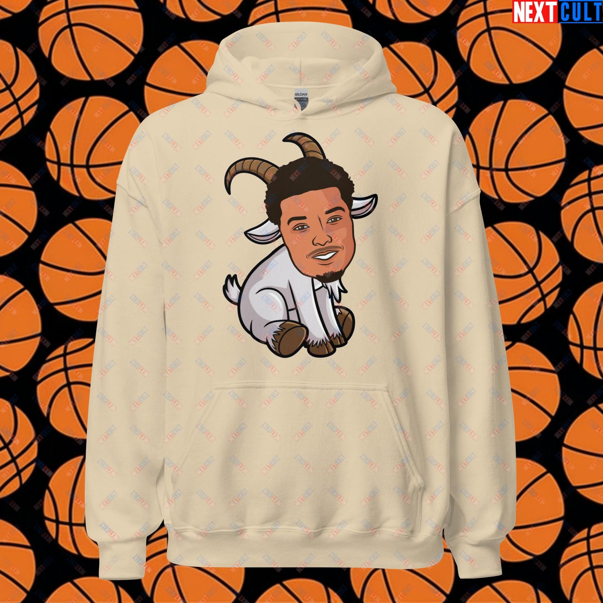 Wemby G.O.A.T. Hoodie - Victor Wembanyama Funny Basketball Meme Sweatshirt - Greatest of All Time Pullover for Basketball Fans - Perfect Gift for Wemby Fans Unisex Hoodie Sand Hoodies Basketball G.O.A.T. NBA San Antonio Spurs Victor Wembanyama Wemby Next Cult Brand