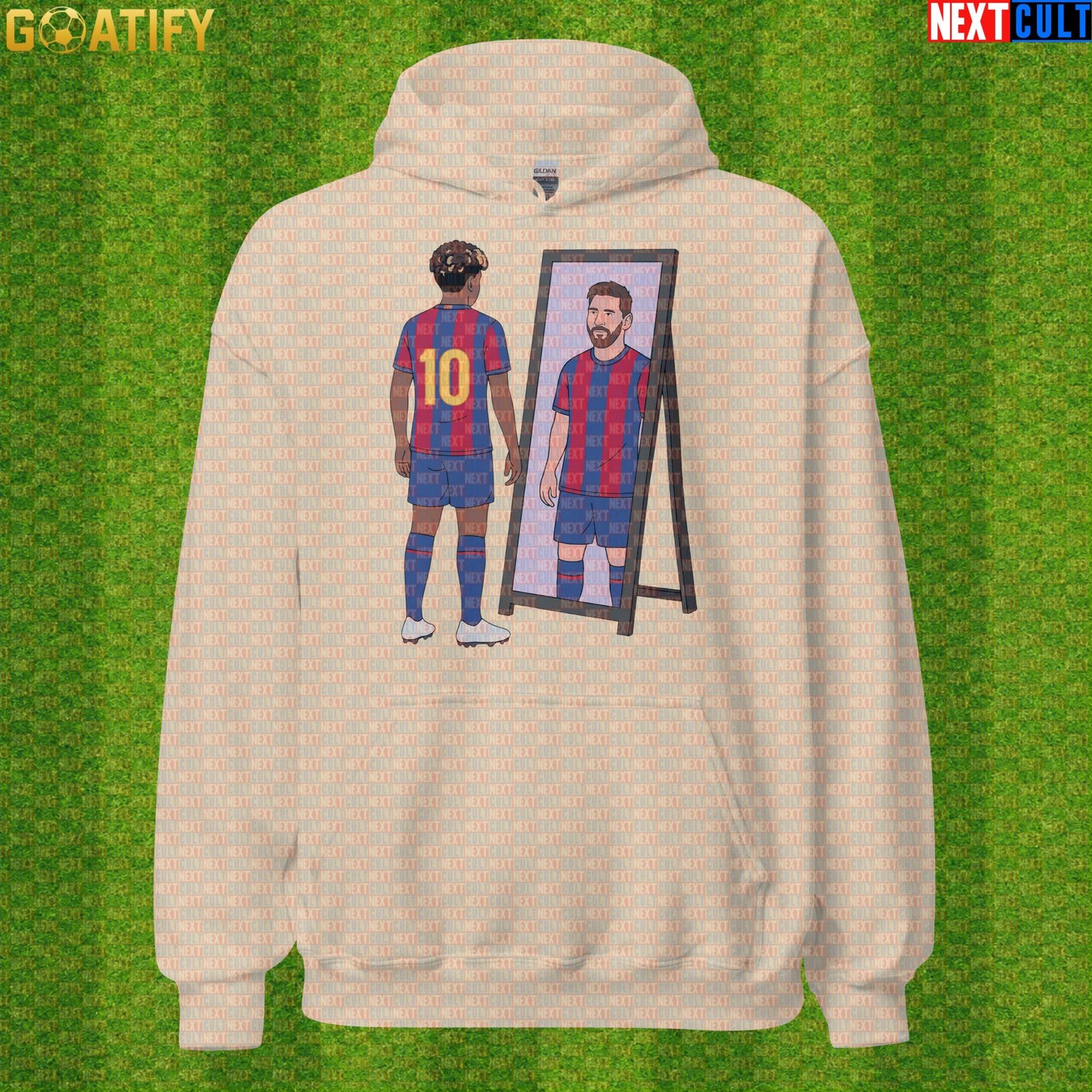 Lamine Yamal Hoodie – Future Superstar Mirror Meme Pullover for Barcelona Match Days Sand Next Cult Brand