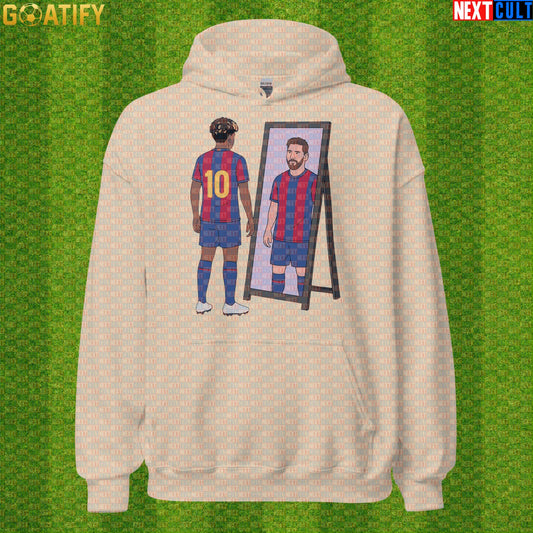 Lamine Yamal Hoodie – Future Superstar Mirror Meme Pullover for Barcelona Match Days Sand Hoodies Next Cult Brand