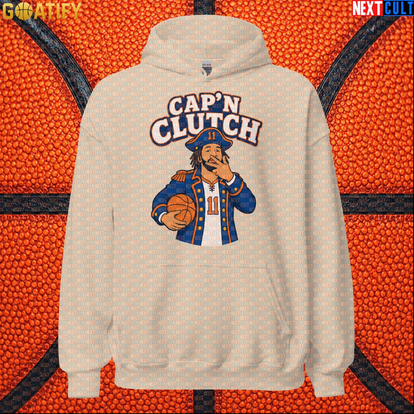 Jalen Brunson Hoodie – Cap’n Clutch Pullover for New York Knicks Fans and NBA Match Days Sand Next Cult Brand