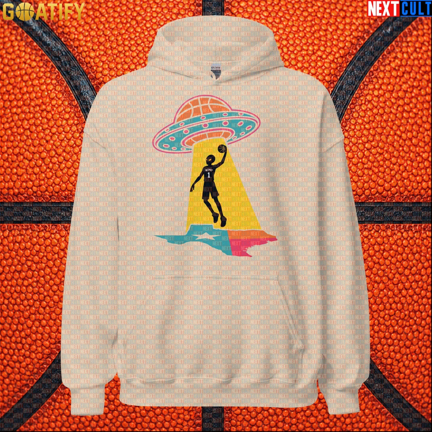 Basketball Hoodie Alien Wemby UFO Abduction Graphic for Spurs Fans and NBA Streetwear |  | ["Basketball", "France", "NBA", "San Antonio Spurs", "Victor Wembanyama", "Wemby"]