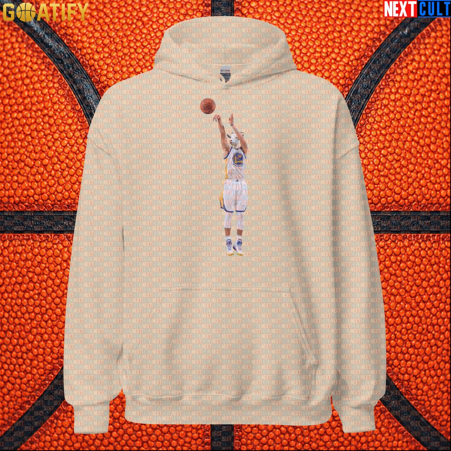 Hoodie Stephen Curry GOAT Shooting Threes Pullover for Warriors Fans NBA Basketball Gift Sand Hoodies Next Cult Brand