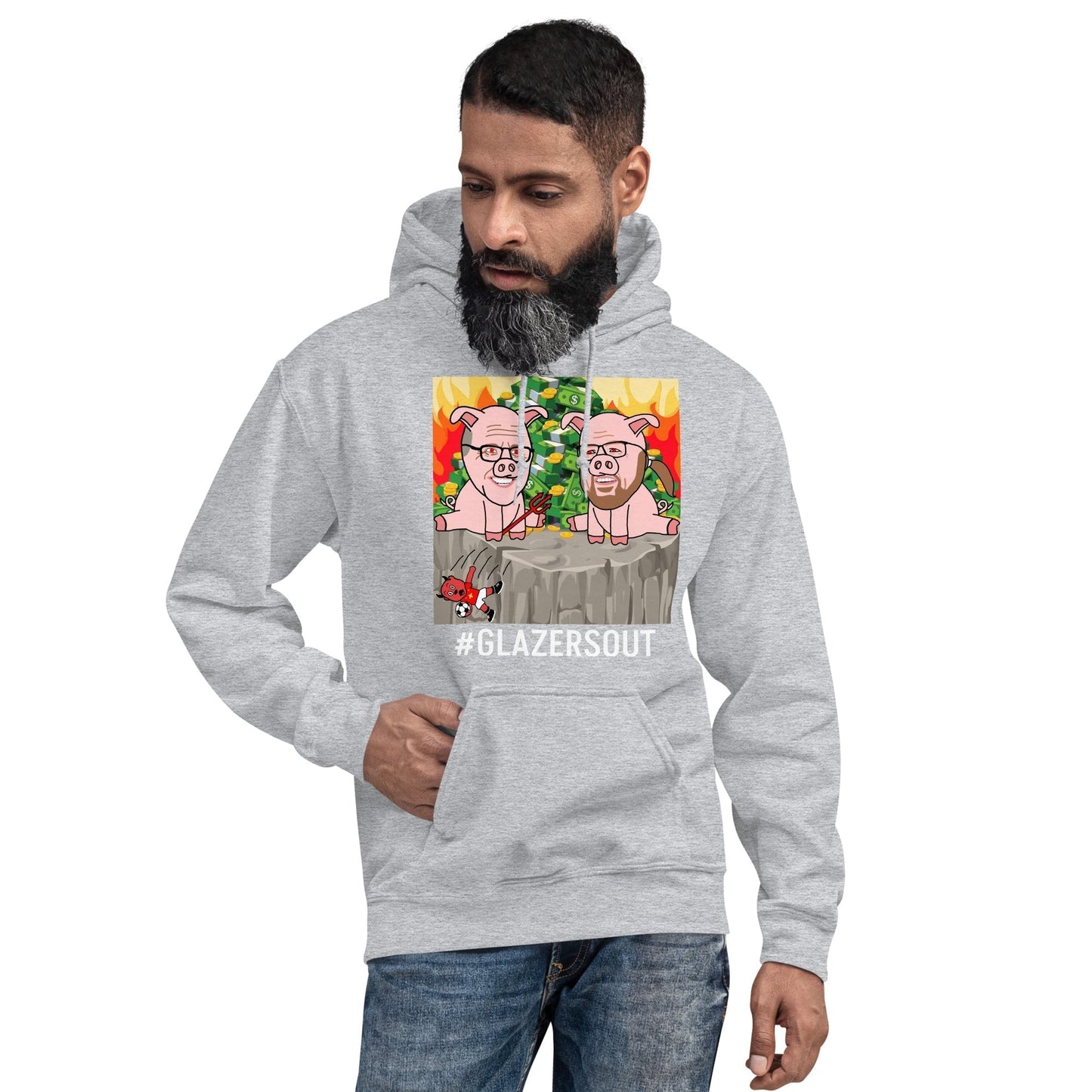 Glazers Out Manchester United Unisex Hoodie, White Letters, #GlazersOut Next Cult Brand Football, GlazersOut, Manchester United