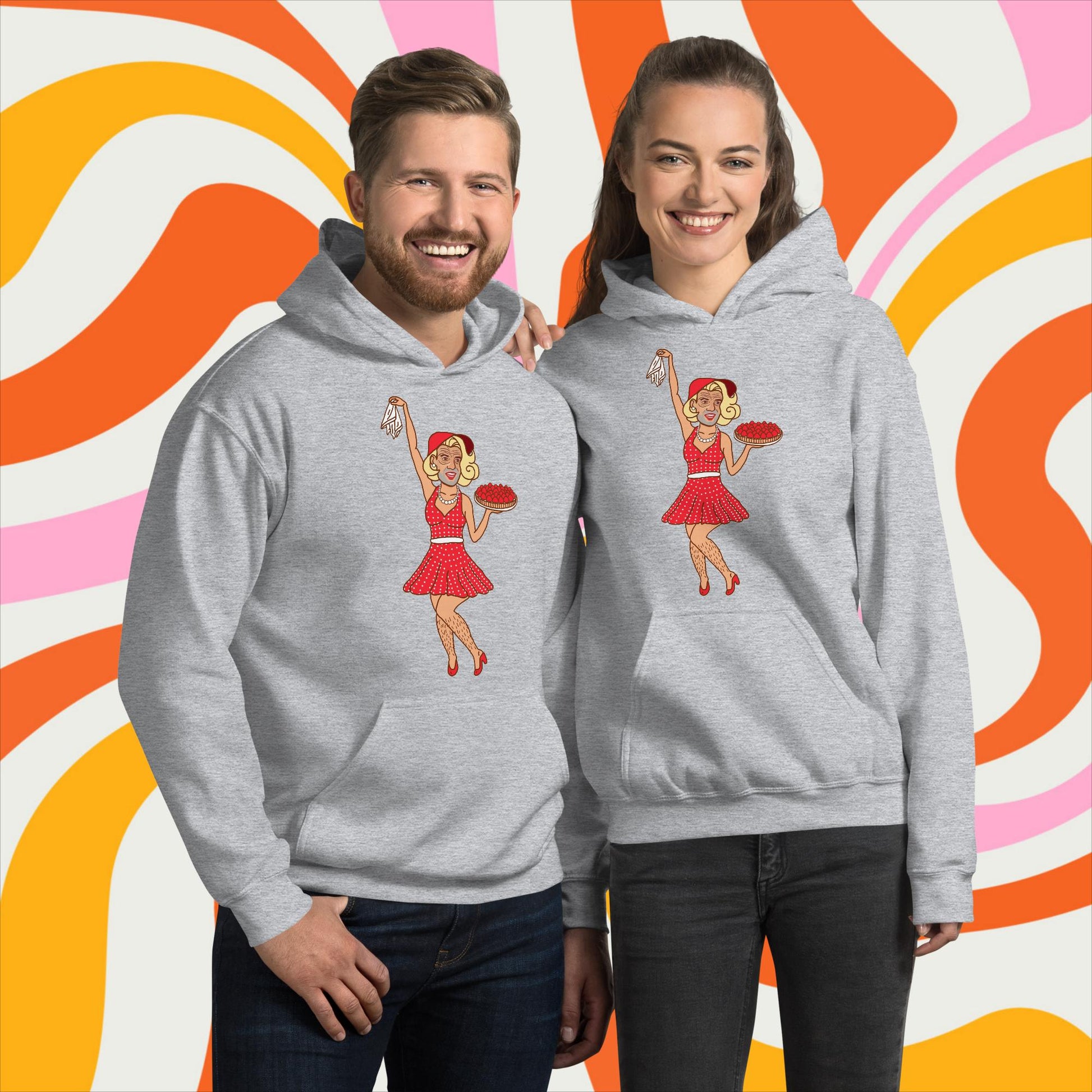 Thinnn Boy Bake Club The Fighter and The Kid TFATK Podcast Comedy 60s retro housewife Bryan Callen Unisex Hoodie Sport Grey Hoodies Bryan Callen Podcasts Stand-up Comedy The Fighter and The Kid (TFATK) Thinnn Boy Bake Club Next Cult Brand