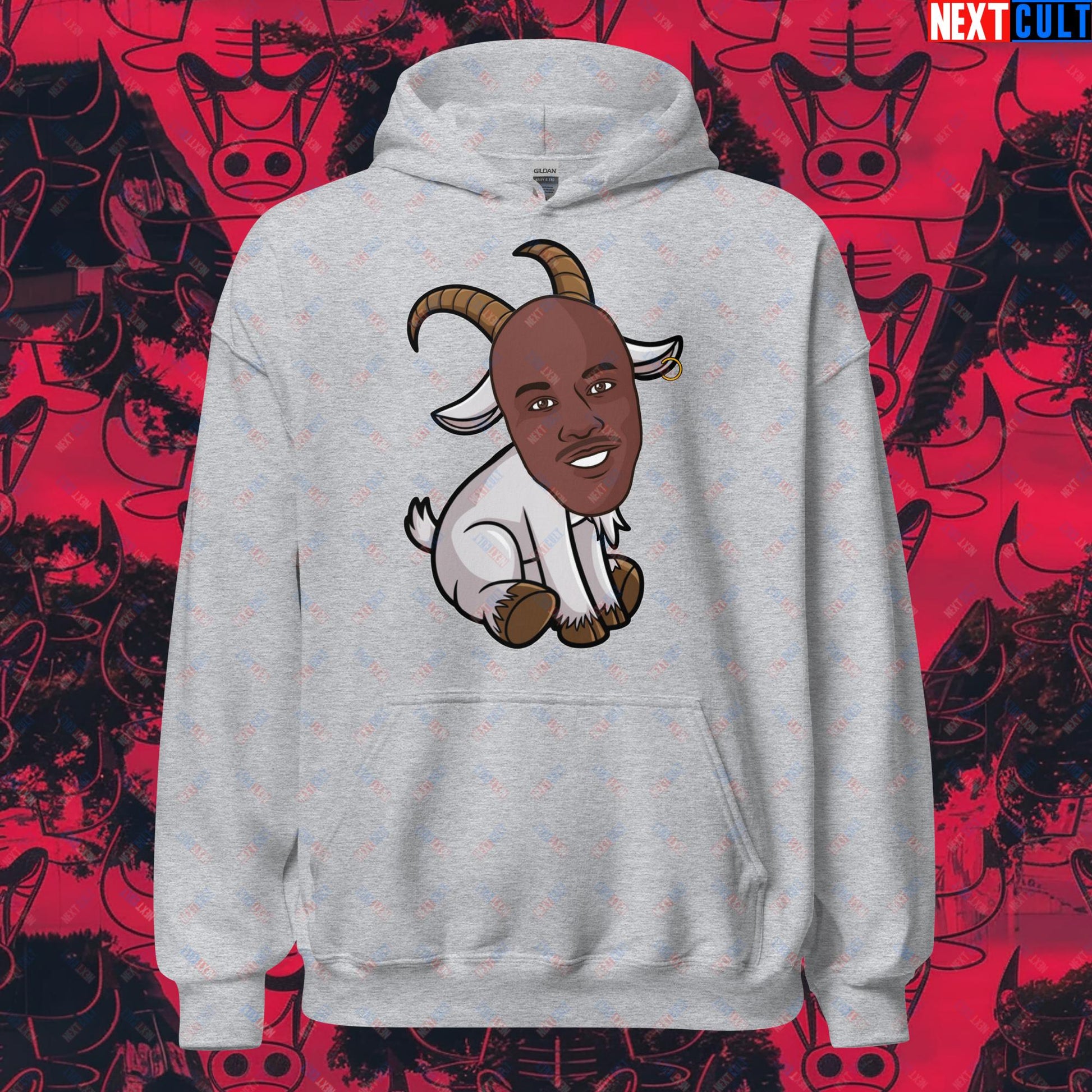 Michael Jordan G.O.A.T. Hoodie - Funny Basketball Meme Sweatshirt - Greatest of All Time NBA Cartoon Design - Perfect Gift for Basketball Fans Unisex Hoodie Sport Grey Hoodies Basketball Chicago Bulls G.O.A.T. Michael Jordan NBA Next Cult Brand