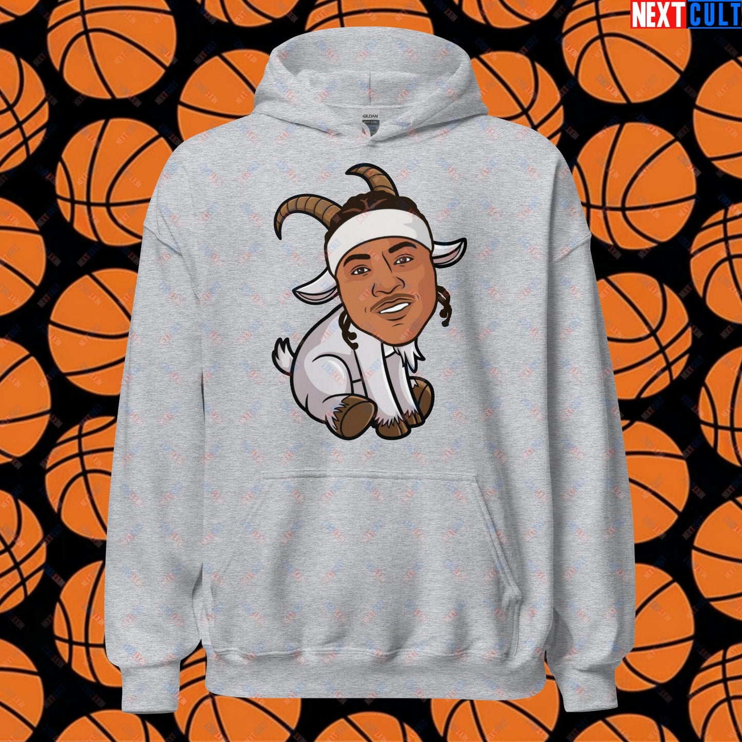 Carmelo Anthony G.O.A.T. Hoodie - Funny Basketball Meme Sweatshirt - Greatest of All Time Carmelo Anthony Pullover - Perfect Gift for Basketball Fans Unisex Hoodie Sport Grey Hoodies Basketball Carmelo Anthony Denver Nuggets G.O.A.T. NBA New York Knicks Next Cult Brand