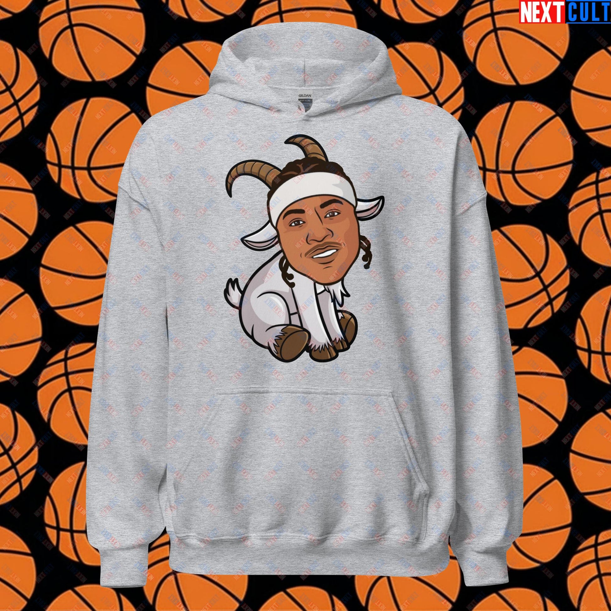 Carmelo Anthony G.O.A.T. Hoodie - Funny Basketball Meme Sweatshirt - Greatest of All Time Carmelo Anthony Pullover - Perfect Gift for Basketball Fans Unisex Hoodie Sport Grey Hoodies Basketball Carmelo Anthony Denver Nuggets G.O.A.T. NBA New York Knicks Next Cult Brand