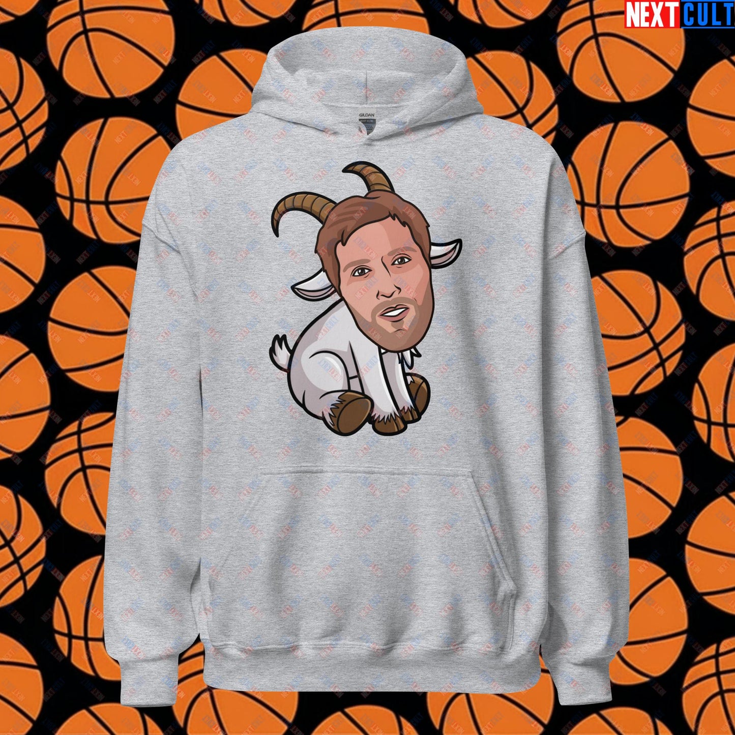 Dirk Nowitzki G.O.A.T. Hoodie - Funny Basketball Meme Sweatshirt - Greatest of All Time Pullover for Basketball Fans - Perfect Gift for Dirk Nowitzki Fans Unisex Hoodie Sport Grey Hoodies Basketball Dallas Mavericks Dirk Nowitzki G.O.A.T. NBA Next Cult Brand