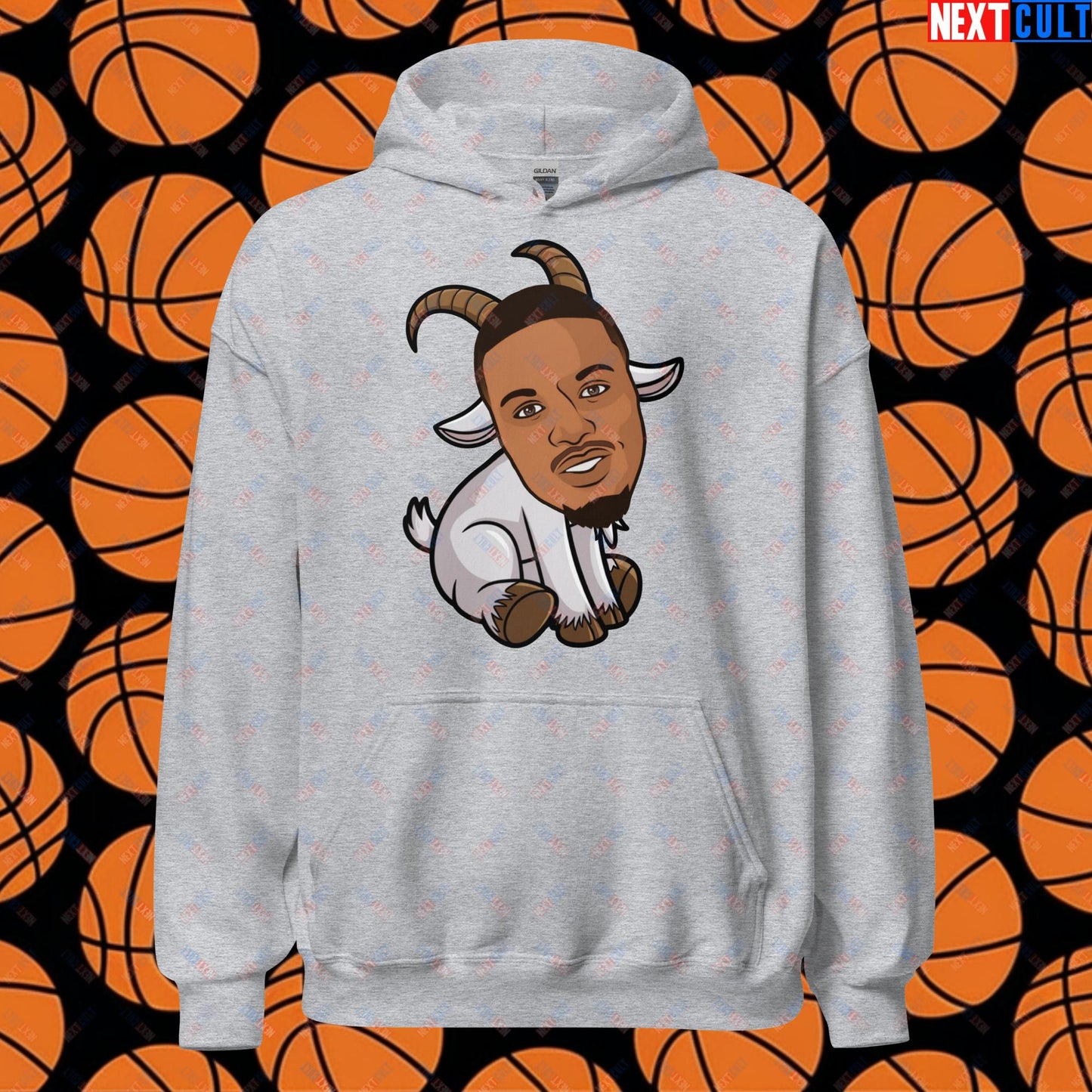 Damian Lillard G.O.A.T. Hoodie - Funny Basketball Meme Sweatshirt - Greatest of All Time Pullover for Basketball Fans - Perfect Gift for Damian Lillard Fans Unisex Hoodie Sport Grey Hoodies Basketball Damian Lillard G.O.A.T. Milwaukee Bucks NBA Portland Trail Blazers Next Cult Brand