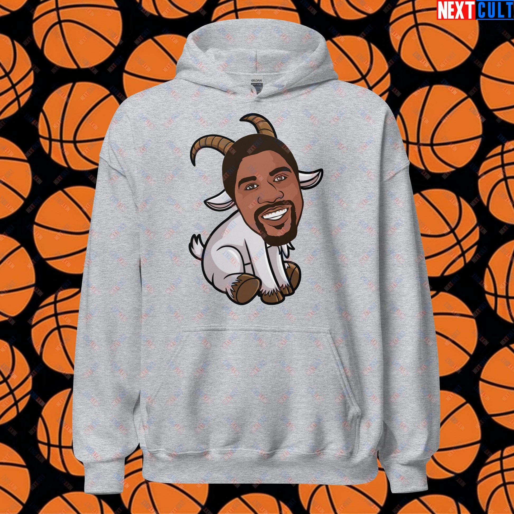 Magic Johnson G.O.A.T. Hoodie - Funny Basketball Meme Sweatshirt - Greatest of All Time Pullover for Basketball Fans - Perfect Gift for Magic Johnson Fans Unisex Hoodie Sport Grey Hoodies Basketball G.O.A.T. Los Angeles Lakers Magic Johnson NBA Next Cult Brand