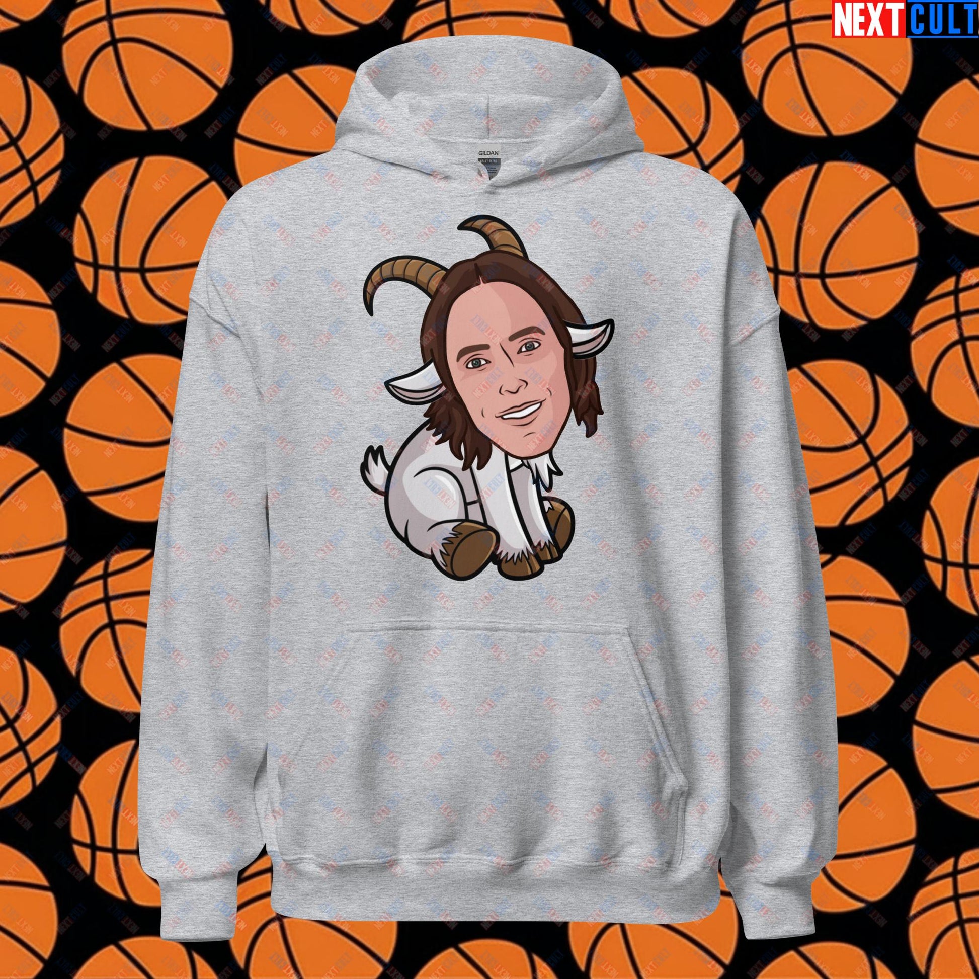 Steve Nash G.O.A.T. Hoodie - Funny Basketball Meme Sweatshirt - Greatest of All Time Pullover for Basketball Fans - Perfect Gift for Steve Nash Fans Unisex Hoodie Sport Grey Hoodies Basketball Dallas Mavericks G.O.A.T. NBA Phoenix Suns Steve Nash Next Cult Brand